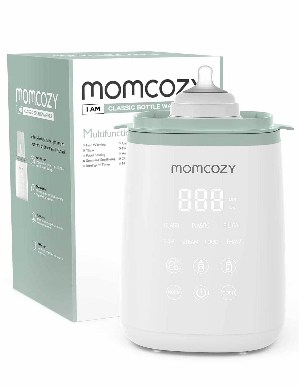 Momcozy Scaldabiberon, Scaldalatte Veloce per Neonati con Controllo Accurato della Temperatura e Spegnimento Automatico, Scaldabiberon Multifunzione per Latte Materno