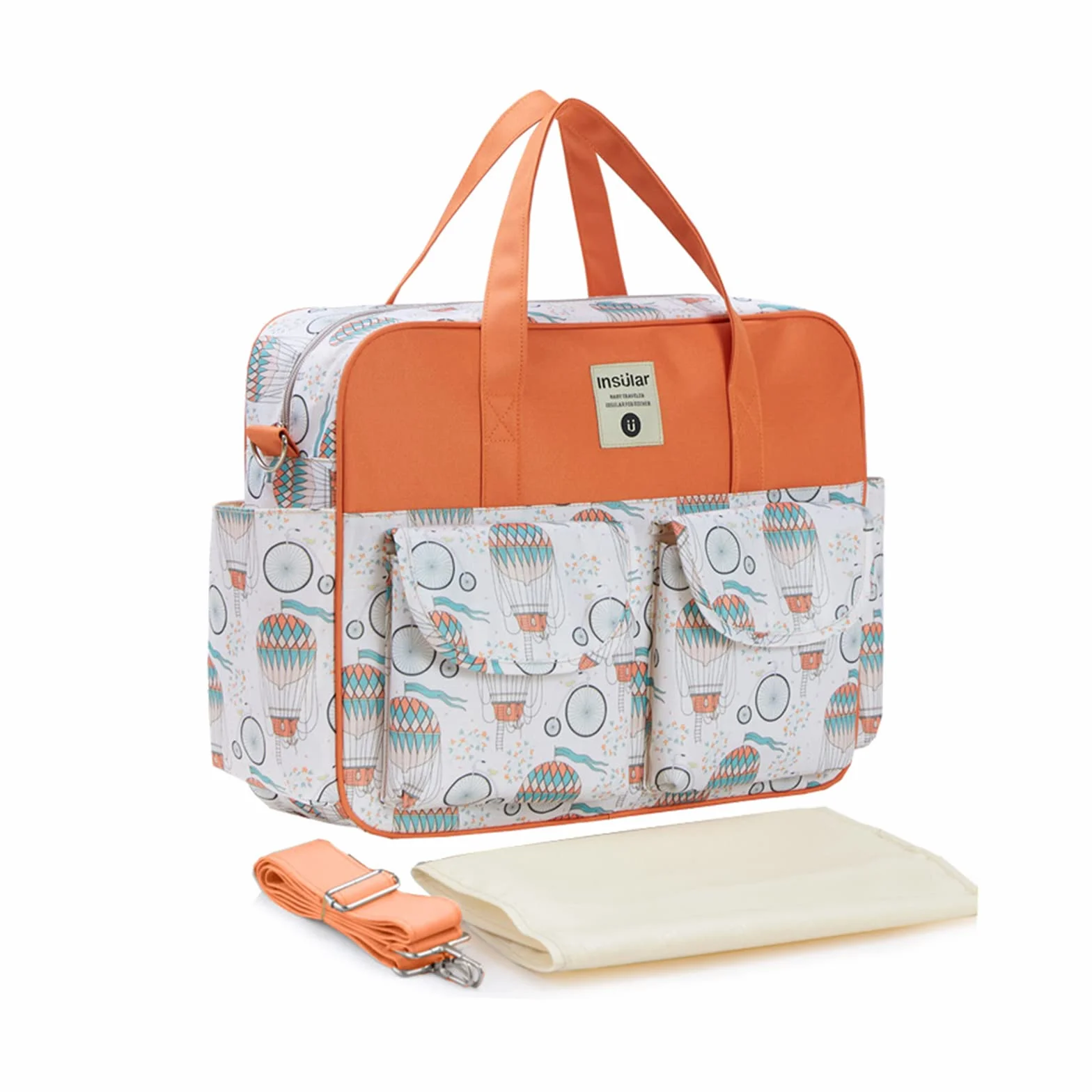 SONARIN Elegante Grande Capacità Borsa Fasciatoio per Neonato,Borsa per il Cambio Borsa a Tracolla Borsa per Pannolini da Viaggio Portatile Impermeabile con Spalline & Fasciatoio