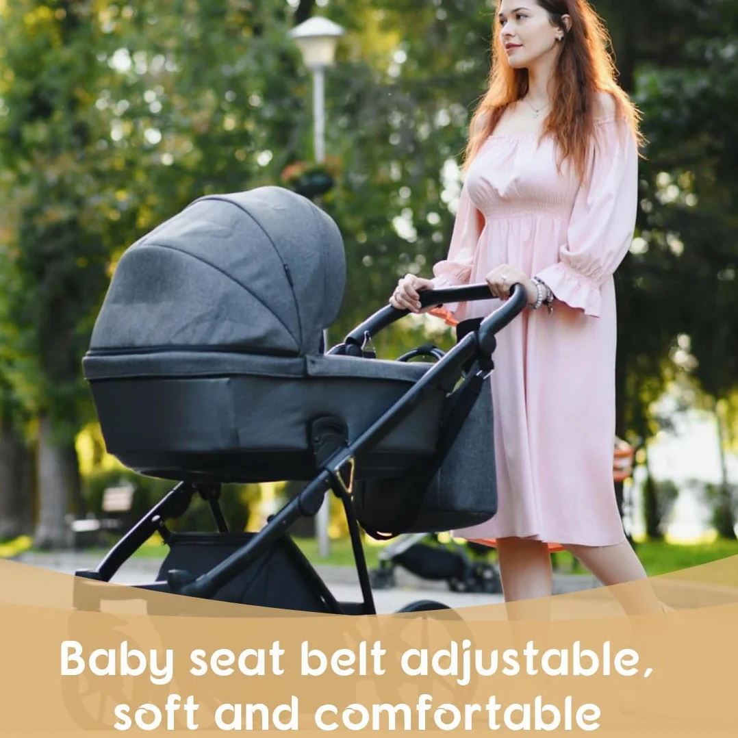 Cinture Passeggino Universali, Cintura di Sicurezza per Bambini Imbracatura per Seggiolone a 3 Punti Regolabile Seggiolino Cinghie Passeggini Anticaduta Adatta per Seggioloni Auto Carrozzine