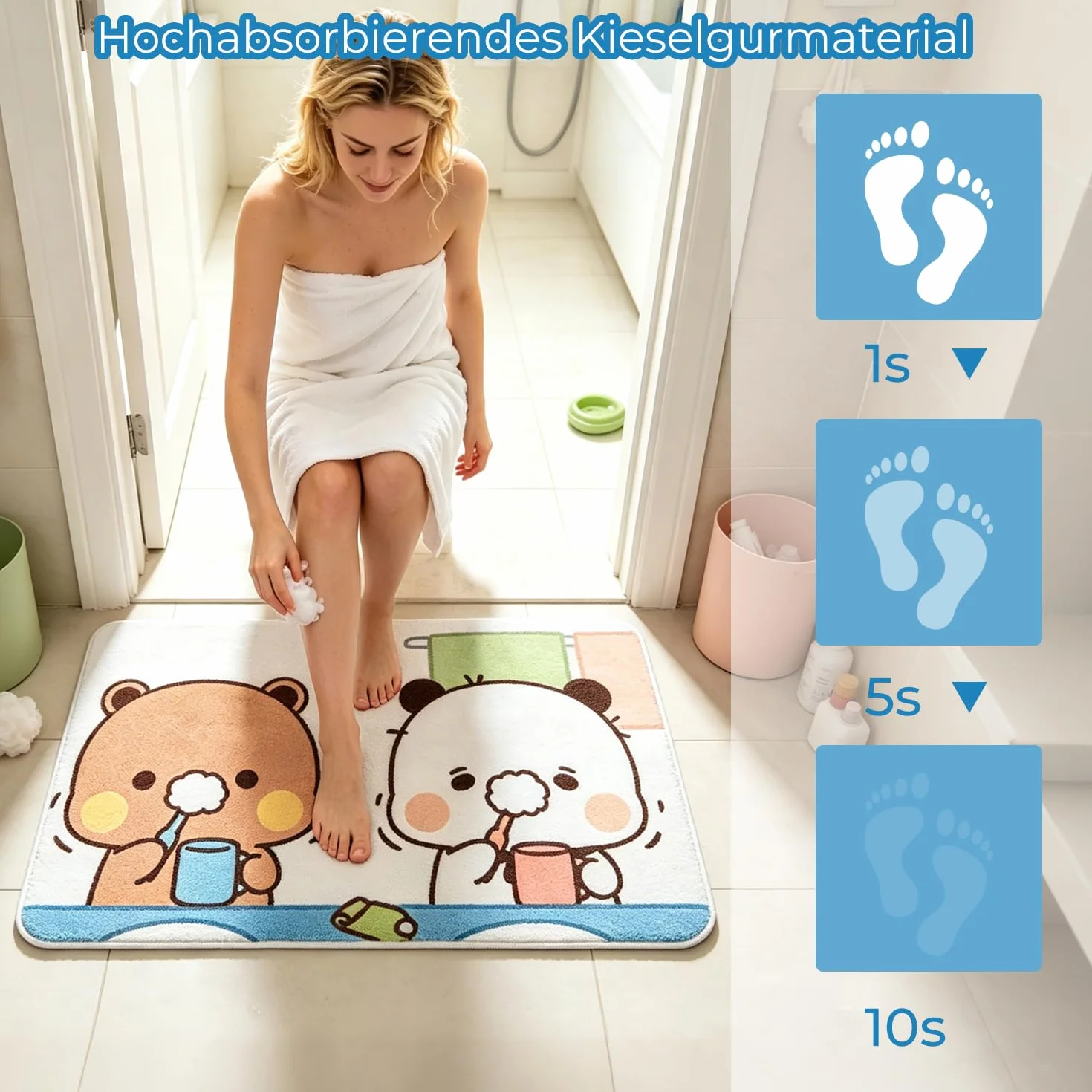 Onperpoe Tappetino da bagno Bubu Dudu