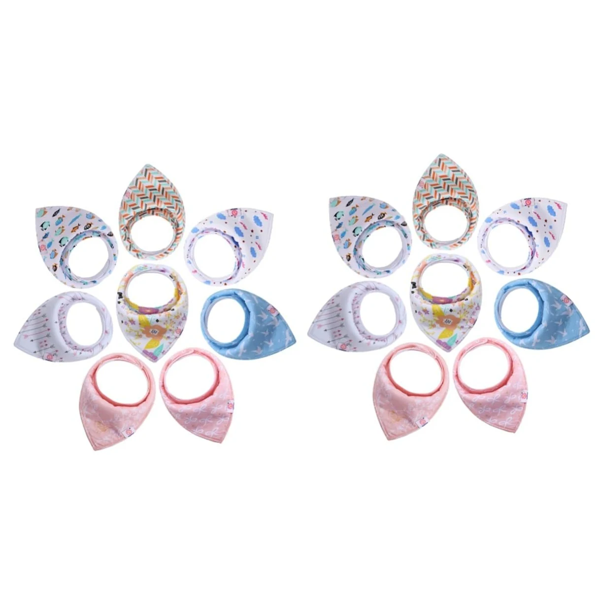 Abaodam 16pezzi Bavaglini Bandana Per Assorbenti e Impermeabili Design Per Per Teething e Alimentazione