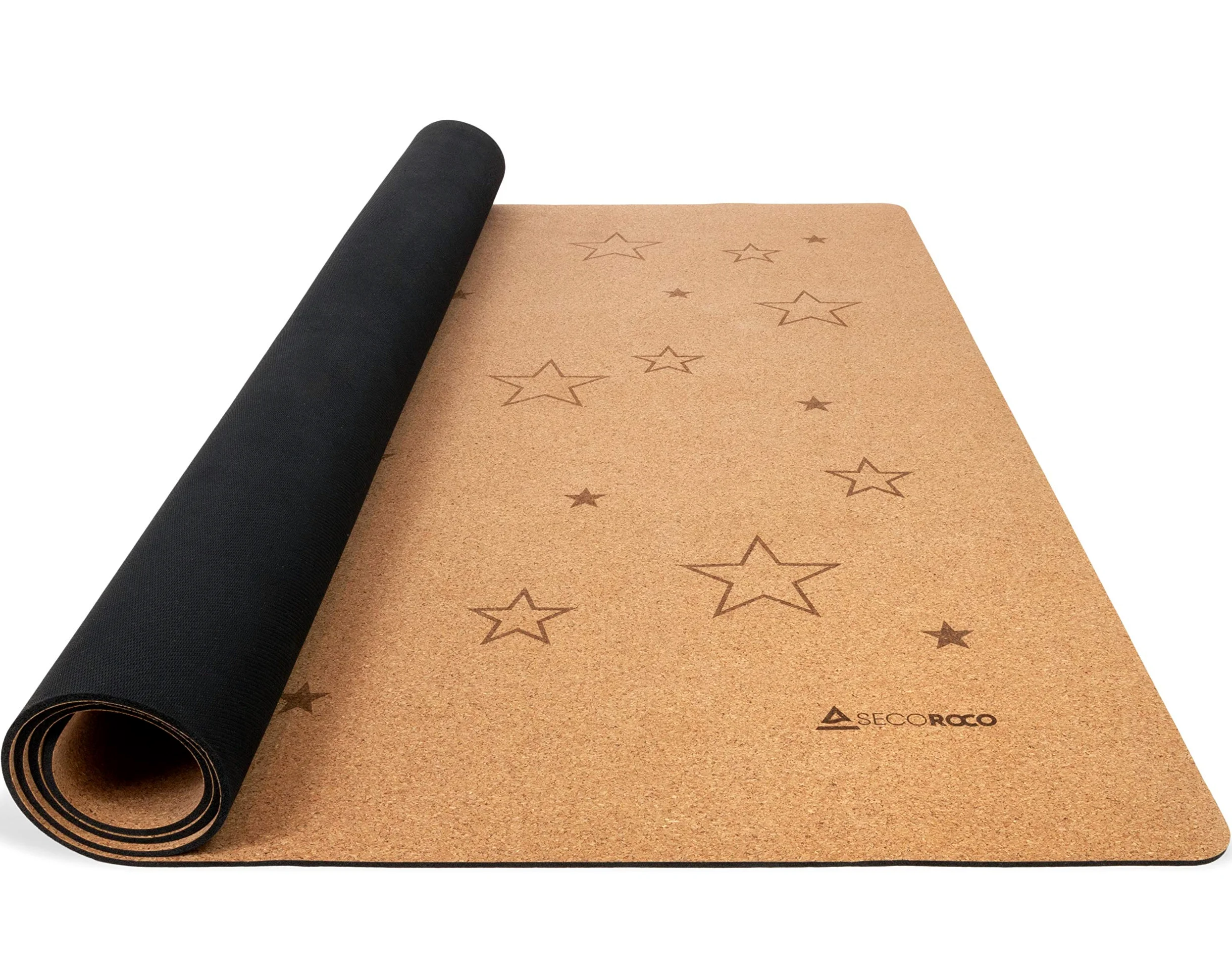 Tappetino da gioco per neonati e bambini piccoli, in sughero e gomma, Stars 140x110cm, antiallergico e antiscivolo, tappetino strisciante in materiali naturali, inclusa una borsa per il trasporto