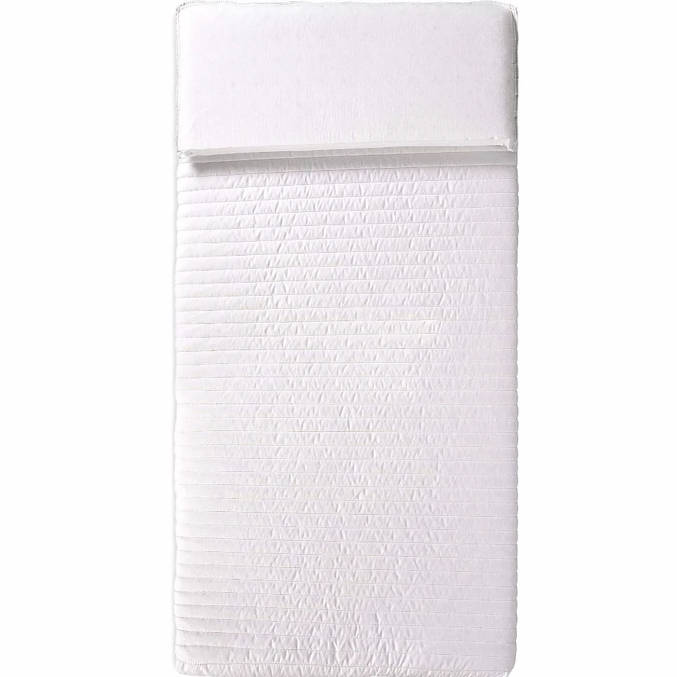 EVERGREENWEB Materasso Lettino o Culla 60x120 per Bambini alto 12 cm + Cuscino su misura GRATIS con Fodera in Cotone Naturale, Rivestimento Sfoderabile Bianco Anallergico Lavabile SYMBA