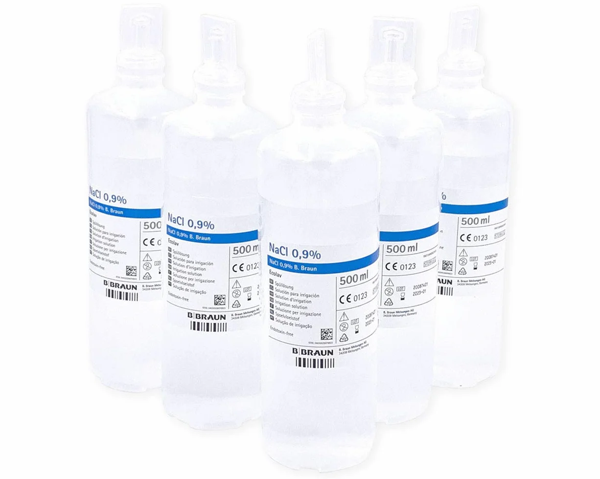 5 flaconi soluzione fisiologica NaCl 0,9% 500 ml sodiocloruro sodio cloruro