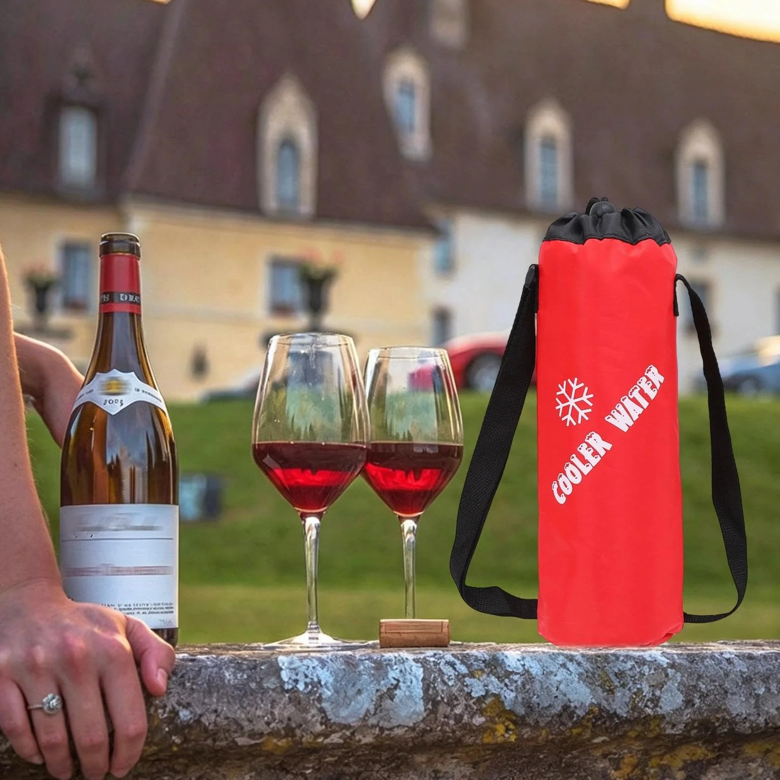 2PCS Borsa per Bottiglia Termica, Borsa Portatile per Bottiglia D'acquada 1.5 l, Piccola Borsa Termica per Bevande con Tracolla Regolabile per Esterni, ViaggiS