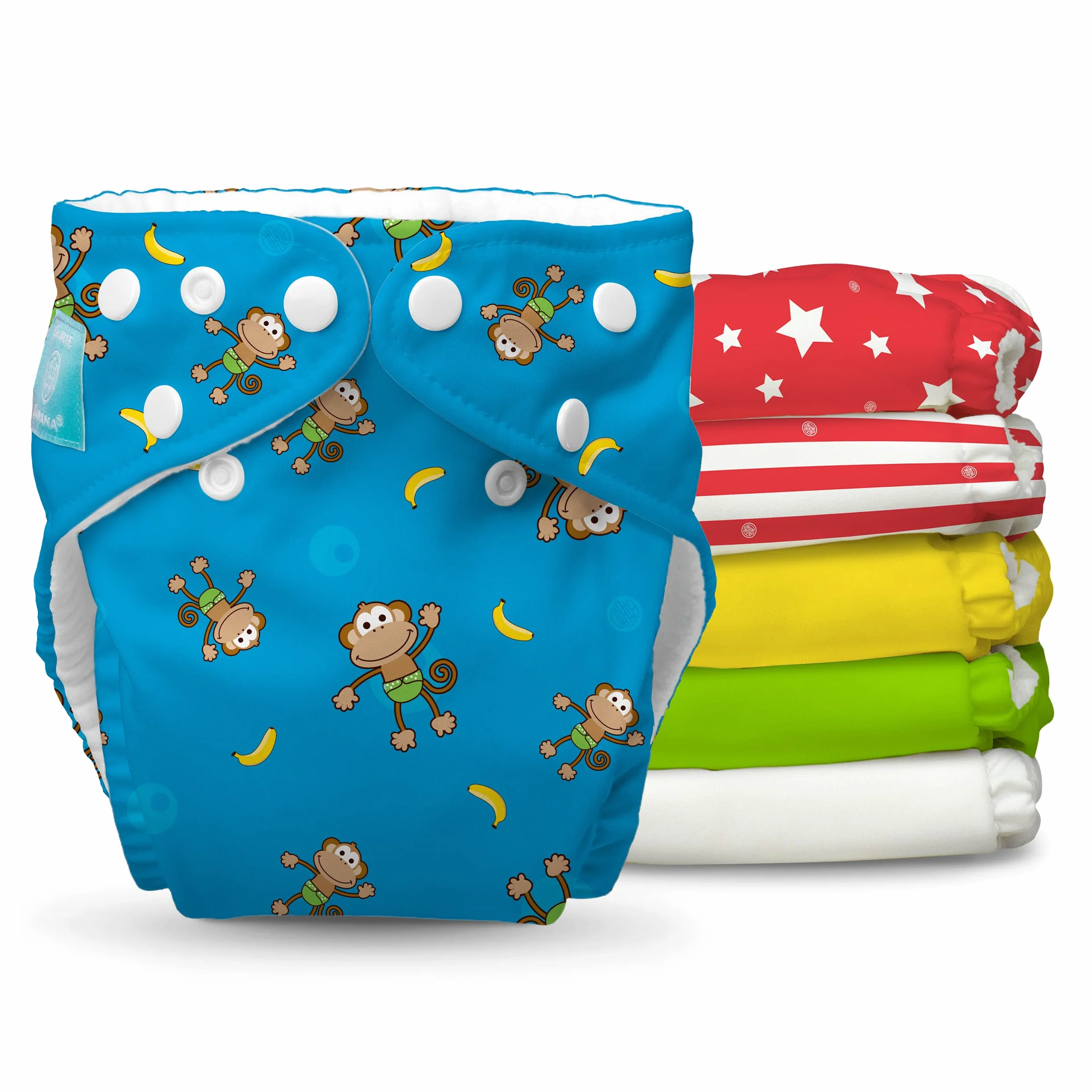 Charlie banana Circus ibrido All-in-One pannolini con dodici inserti riutilizzabili, misura 1, pezzi