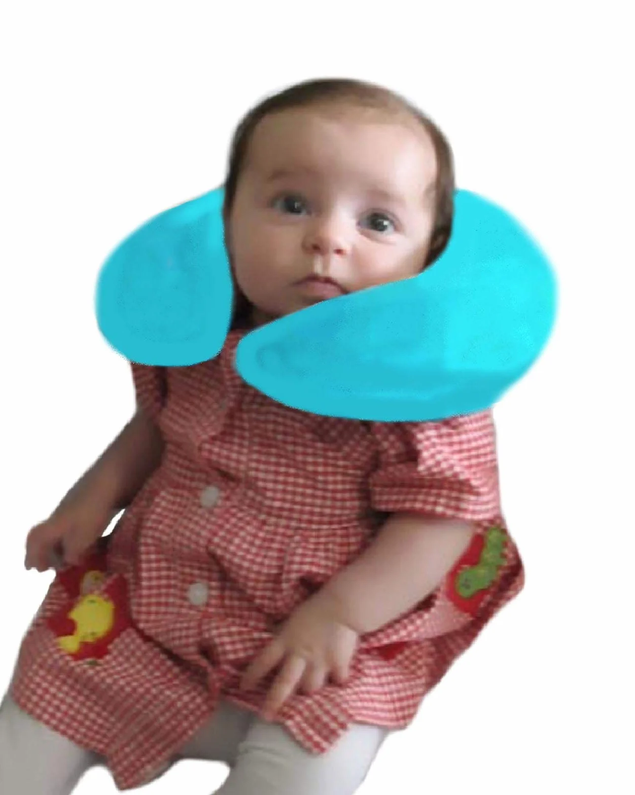 SET BIMBO in PULA DI FARRO -Azzurro- Guanciale per Lettino o Culla Neonato con Federa Lavabile e Cuscino per Collo Bambino, Poggiatesta Baby da Viaggio, Ideale per Passeggino o Automobile