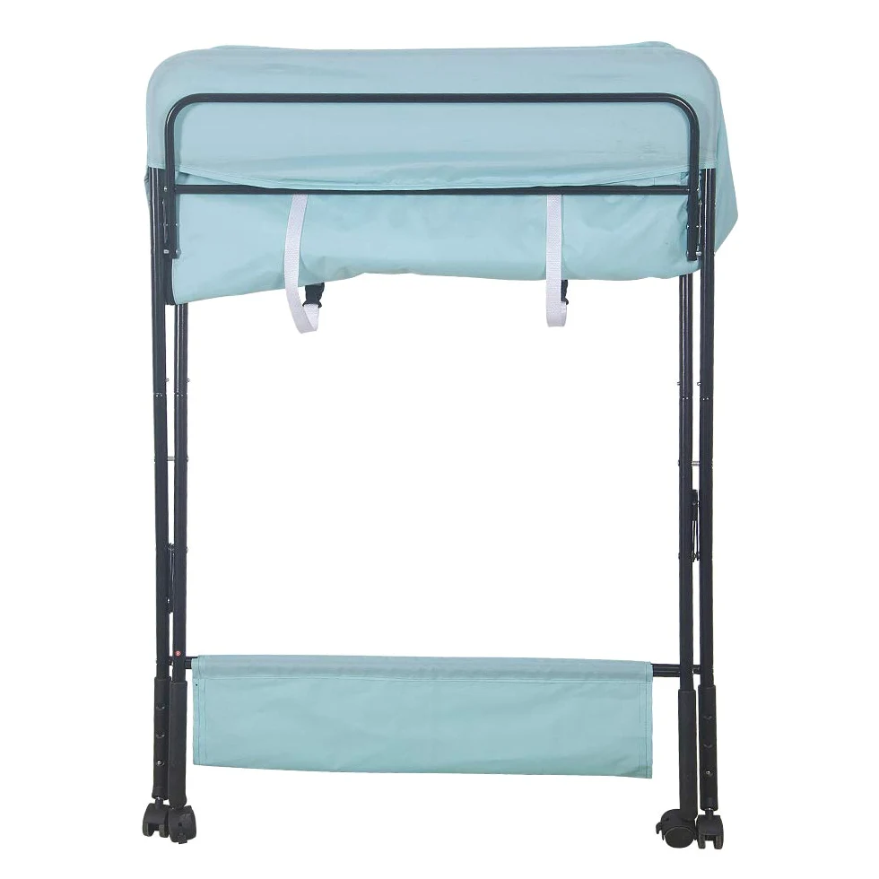 SHISHI Fasciatoio Portatile Pieghevole, Fasciatoio a Piedi per Neonati, Fasciatoio da Viaggio, Materassino Fasciatoio Impermeabile e Lavabile, Protegge la Vita (80×66×(92-98) cm, Blu-nero A)