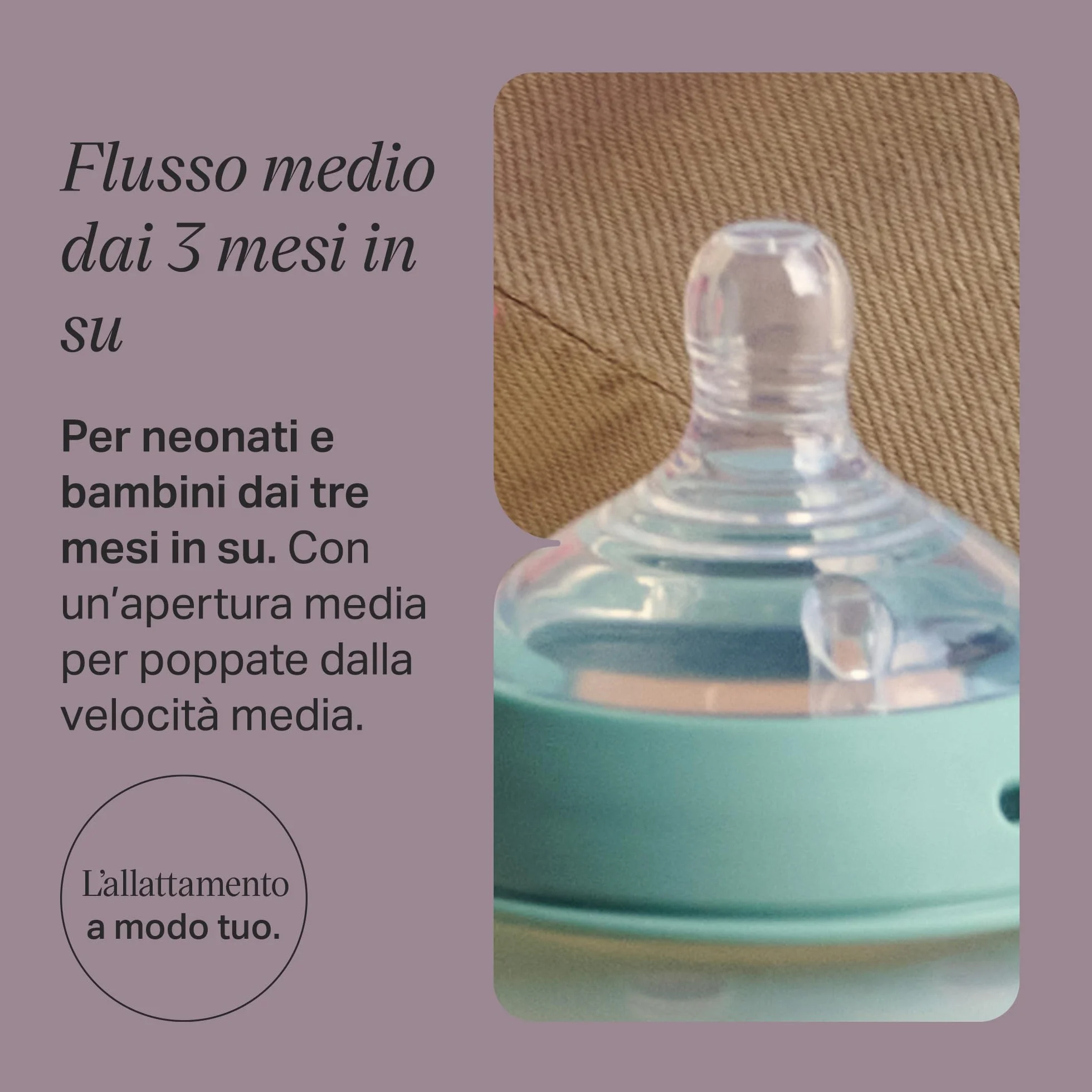 Tommee Tippee Tettarelle per biberon Natural Start, flusso medio, 3m+, 2 pezzi, attaccamento naturale, valvola anti-colica, silicone morbido