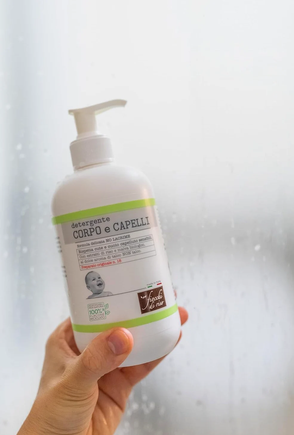 Fiocchi di Riso Detergente Corpo e Capelli Bimbi, Formula No Lacrime con Estratti di Riso e Malva Biologico, 4x400ml