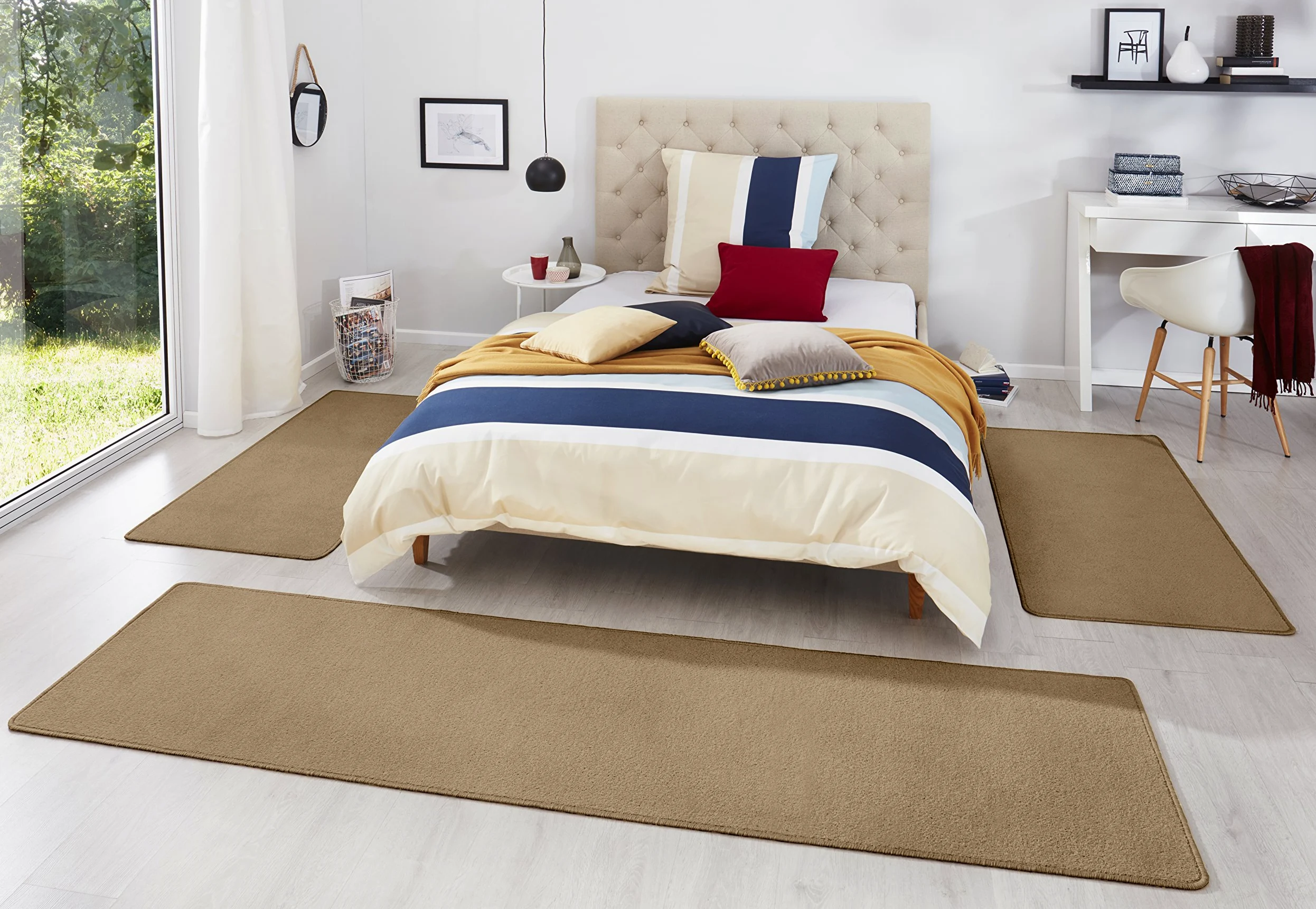 HANSE Home - Paracolpi per Lettino, 3 pz, Fancy, Polipropilene, Marrone, 67 x 250 x 0,7 cm
