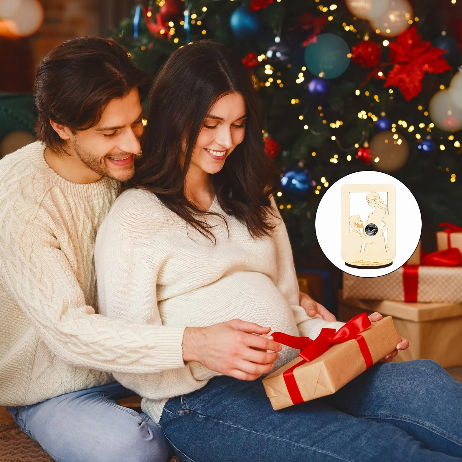 SUNYOK Cornice Mamma e Papà Regalo per Mamma Festa per Bambino Donne Incinte iIdee Regalo per Future Mamme Baby Shower