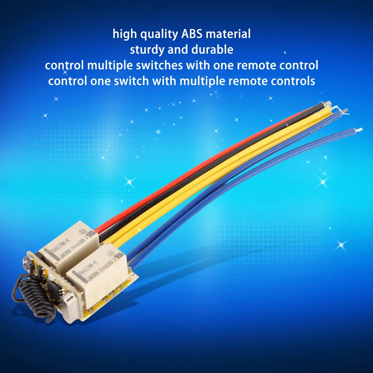 Interruttore Telecomando a Relè DC3.7-2V, Interruttore Wireless Universale a 433Mhz a 2CH, con Pulsante di Apprendimento per Il Sistema di Moduli a Scatto