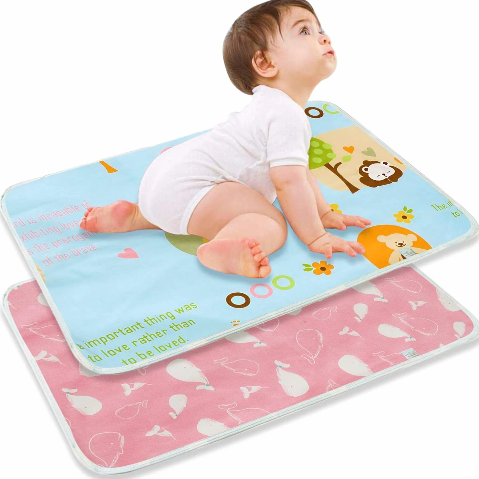 Materassino fasciatoio impermeabile, lavabile, pannolino, ultra assorbente, per neonati e bambini 50 x 70 cm