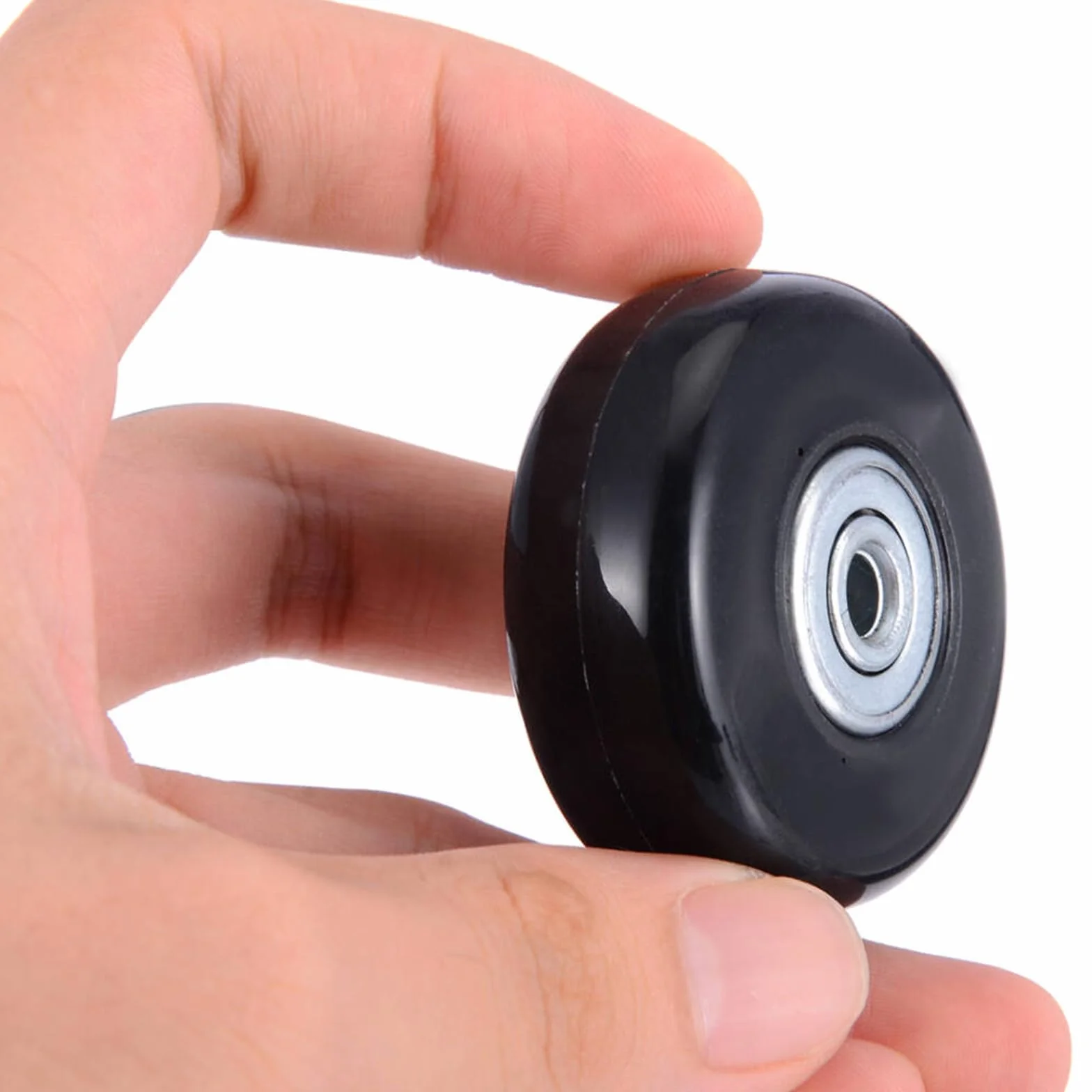4 Pezzi Ruote Trolley Ricambio 50mm x 18mm Ruote Valigia Ricambio Ruote per Valigia con Parti di Ricambio Dell'Albero in Metallo Adatto per Boxie Carrelli a Mano Passeggini (Nero)