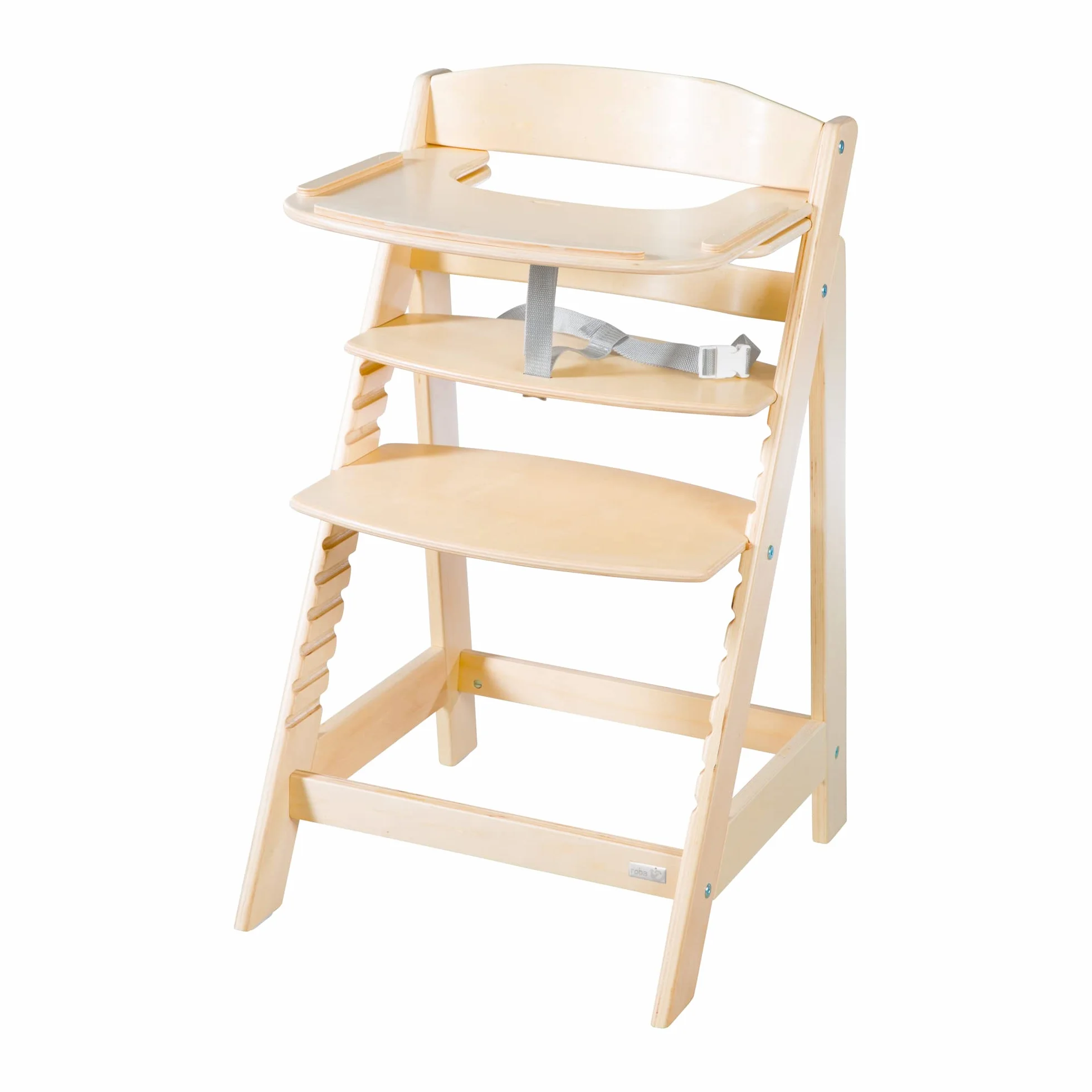 roba Vassoio per Seggiolone Sit Up Flex, Rimovibile, Installazione Veloce, per Colazione, Pranzo, Merenda, Cena, Compatibile con Cinture di Sicurezza, Facile da Pulire, Legno Naturale