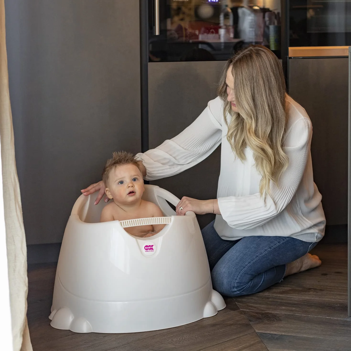 OKBABY Oplà Vaschetta Ampia e Versatile per il Bagnetto del Neonato, 12-36 Mesi (fino a 25 kg), Grigio, 157563 milliliters, 1 kilograms, 1 unità, 1