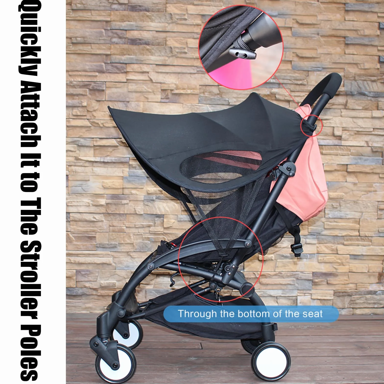 PandaEar Parasol per Passeggino e Seggiolino Auto, Copertura Universale Impermeabile per Passeggini, Tettuccio Antivento per Bambini, Protezione Solare UPF 40+