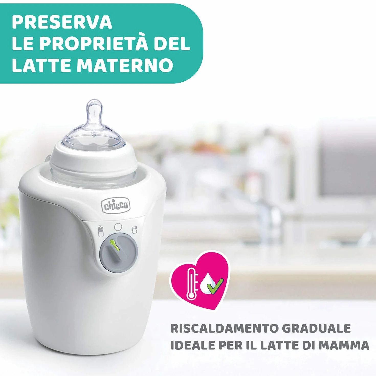 Chicco Scaldabiberon Casa, Bianco