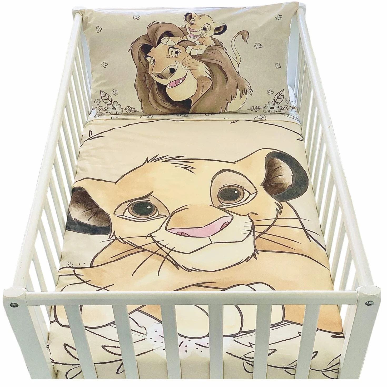 Biancheria da letto per Neonato Il Re Leone di Disney, composta da un copripiumino 100 x 135 e una federa 40x60 per un letto 60 x 120 o 70 x 140 cm
