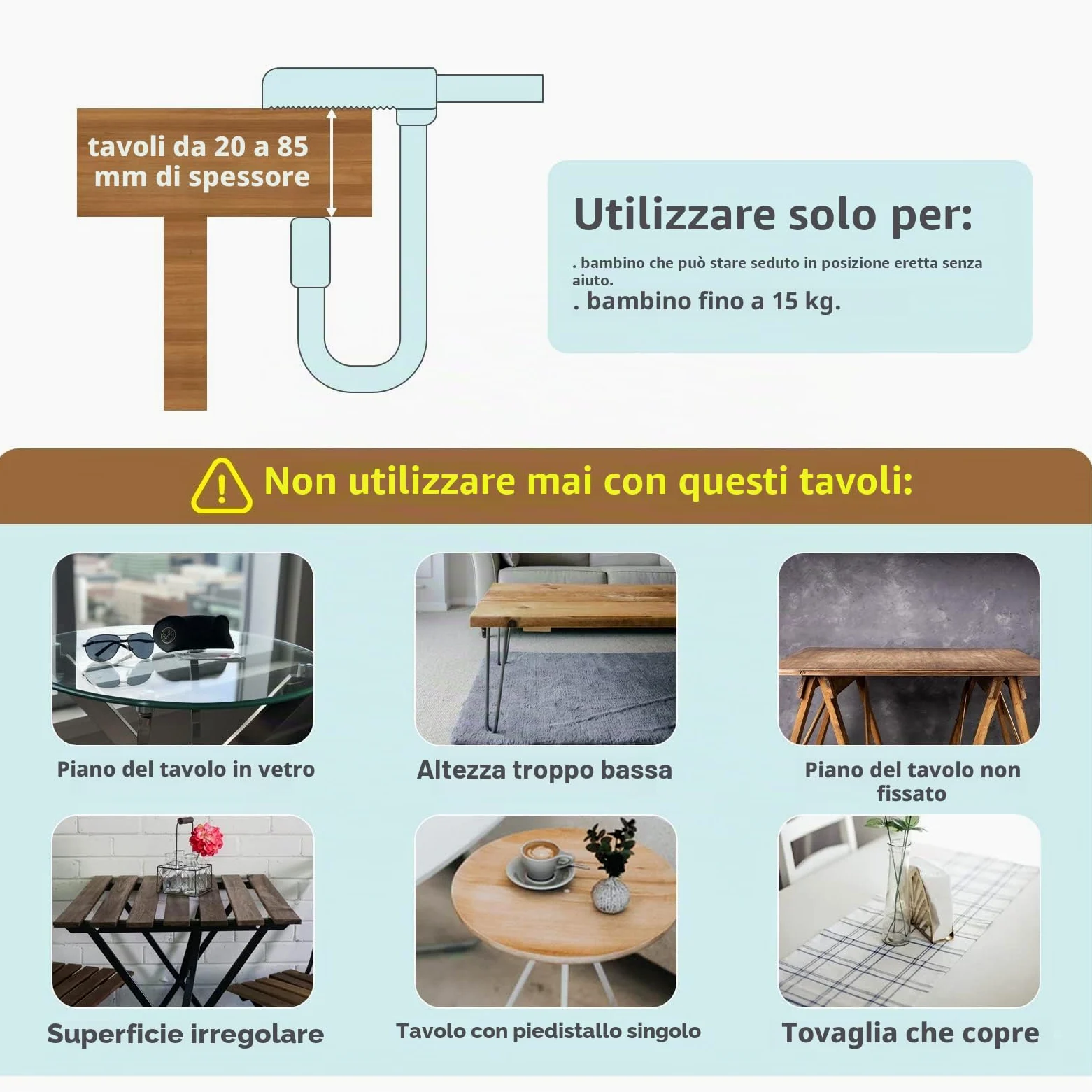 Seggiolino da Tavolo Bambini Portatile Pappa, Sediolina da Tavolo per Bambini Baby Pieghevole con Cintura di Sicurezza per Viaggio，6-36 mesi,15KG-Blu