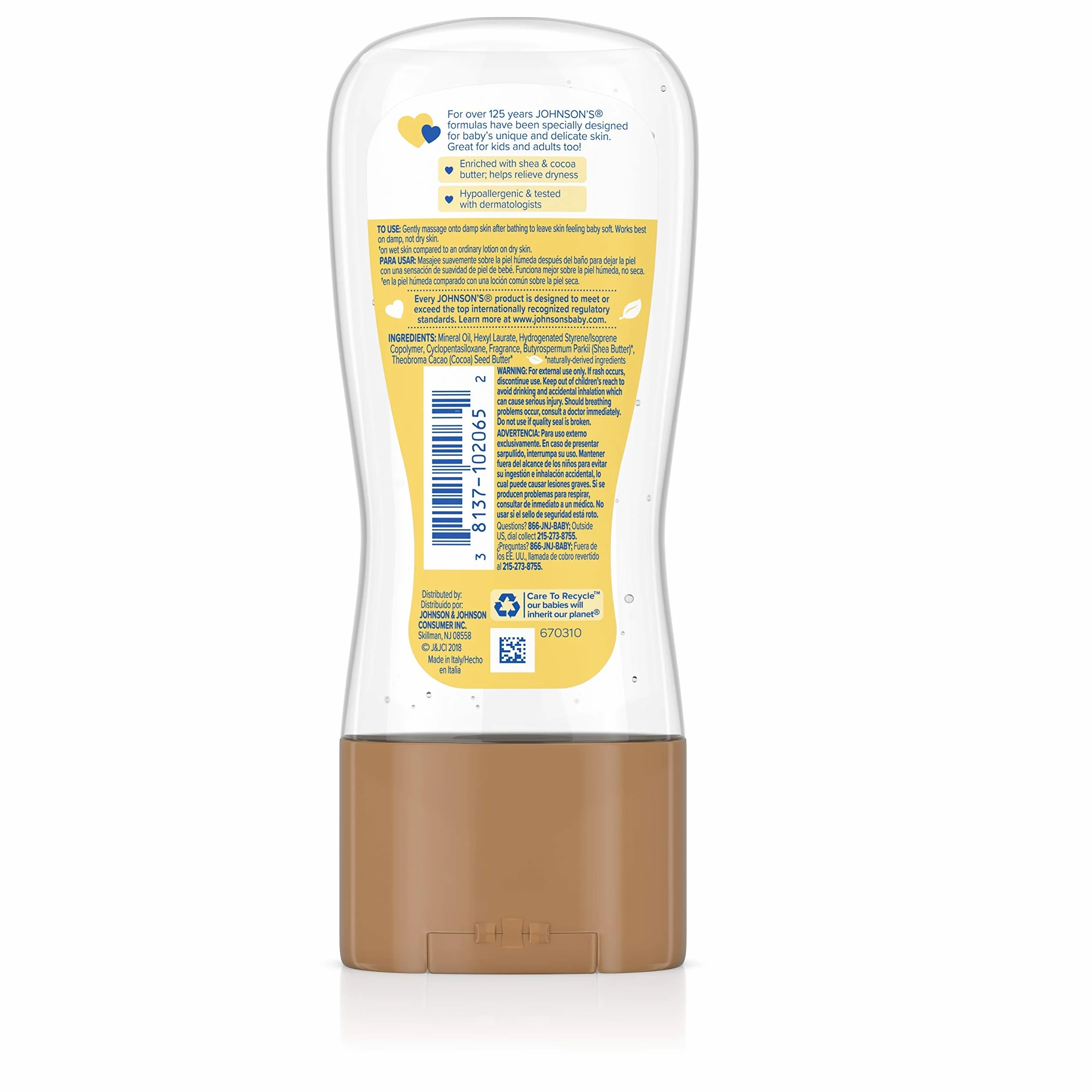 Jonnson & johnson Baby Oil Gel 190ml, (2 Pack)