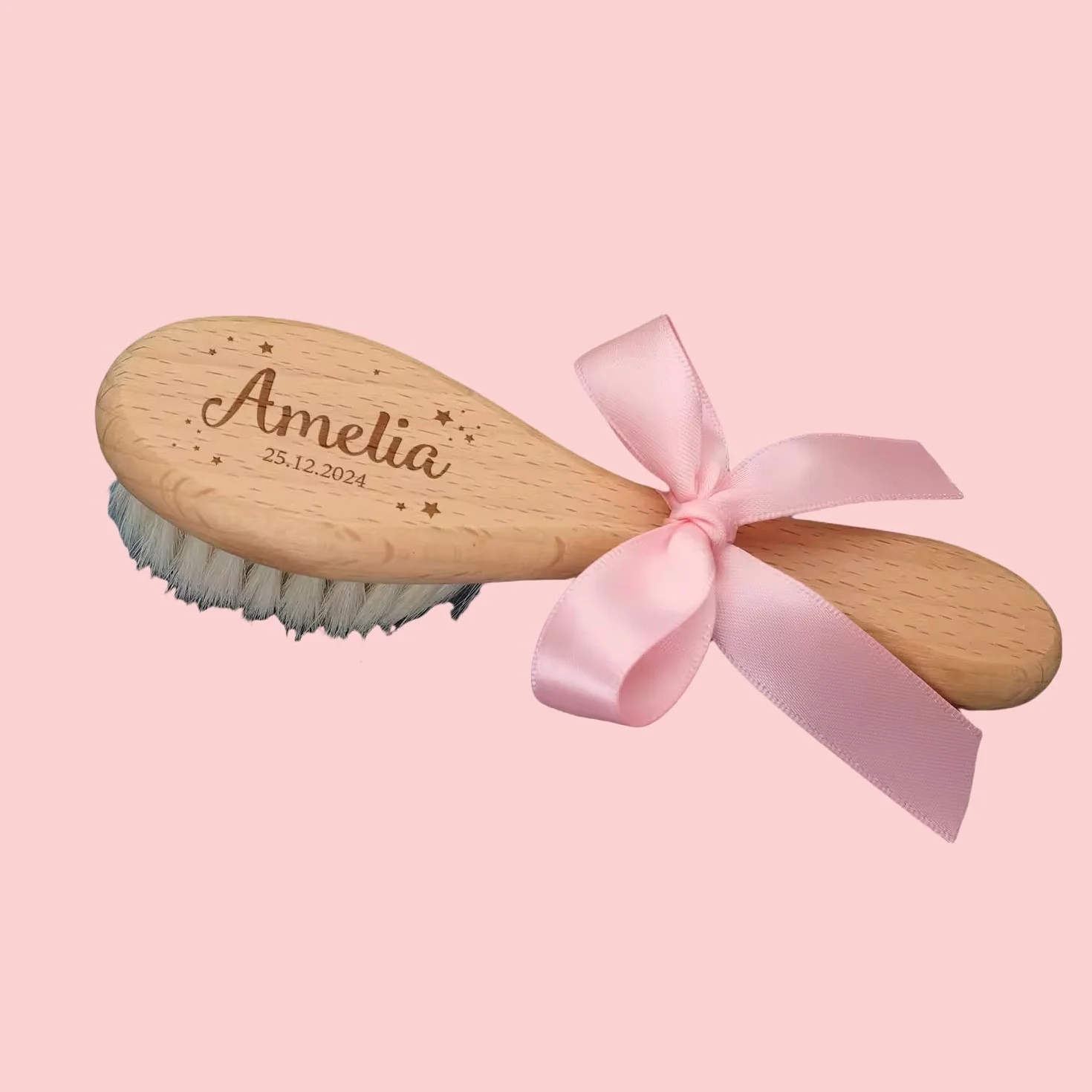 Regalo For Bambini Personalizzato Spazzola E Pettine For Capelli For Neonato, Ricordo Del Bambino Inciso Personalizzato, Set Di Spazzole E Pettini For Ragazze Personalizzati, Pettine(Pink)