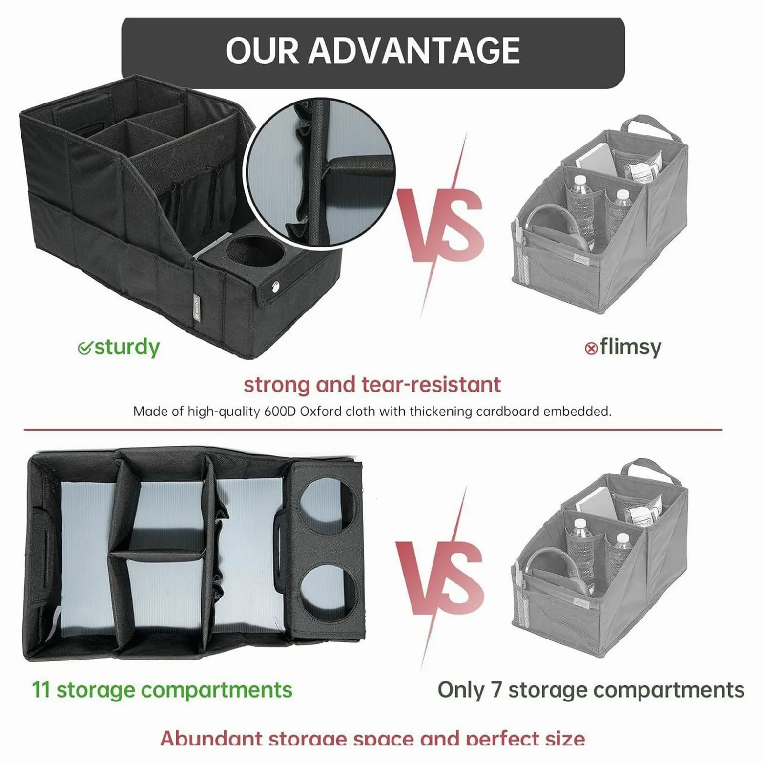 Organizer per seggiolino auto - Mullti-compartimento Backseat Storage | 2 portabicchieri integrati, tasche in rete e 2 tasche laterali, accessorio per veicoli adatto per viaggi, design in tessuto o