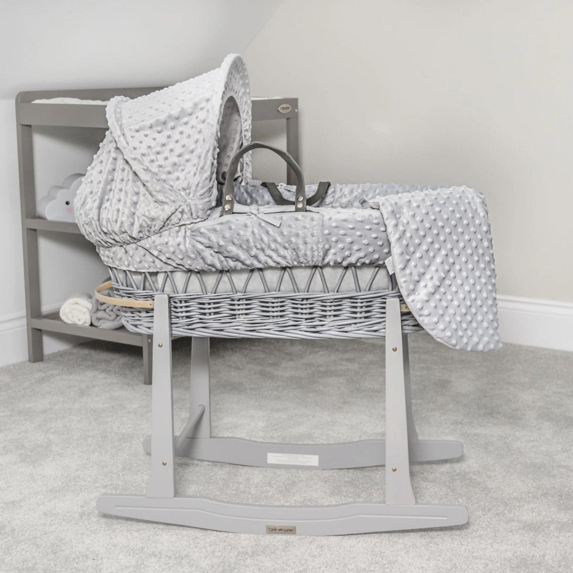Clair de Lune Dimple - Set di biancheria da letto per culla (cestino non incluso) - (grigio)