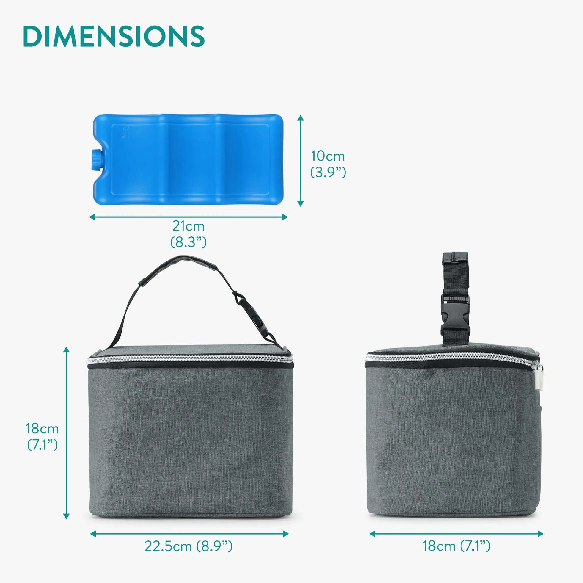 Navaris Borsa Termica per Latte Materno - Porta Pappa Termico Neonati - Borsa Termica Biberon per 6 Bottiglie - Isolamento Termico Latte Fresco - Grigio