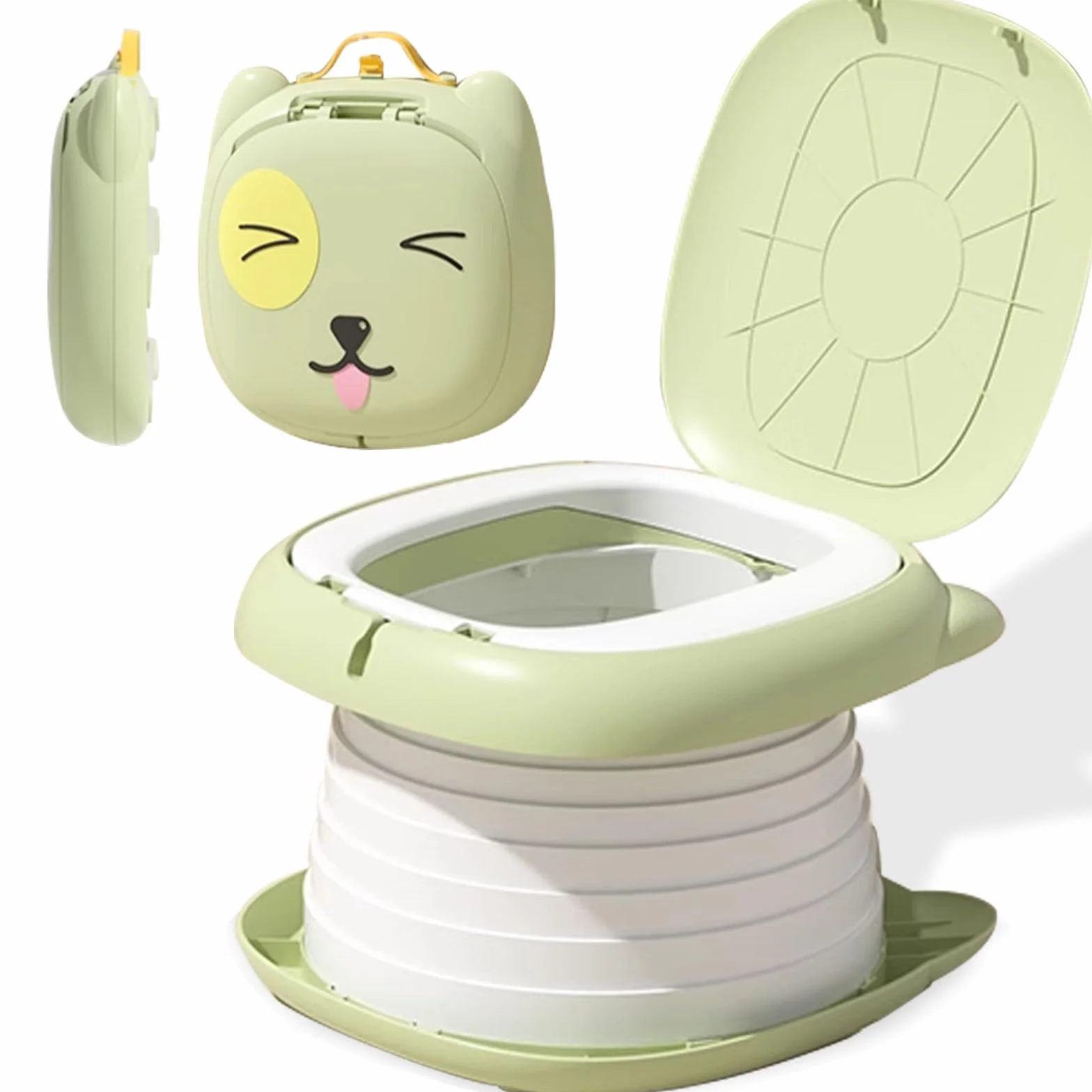 Sedile WC per Bambini, WC Pieghevole per Bambini, Vasino Pieghevole da Viaggio Portatile, Viaggio in Campeggio o uso Domestico con Borsa di Riserva usa e Getta