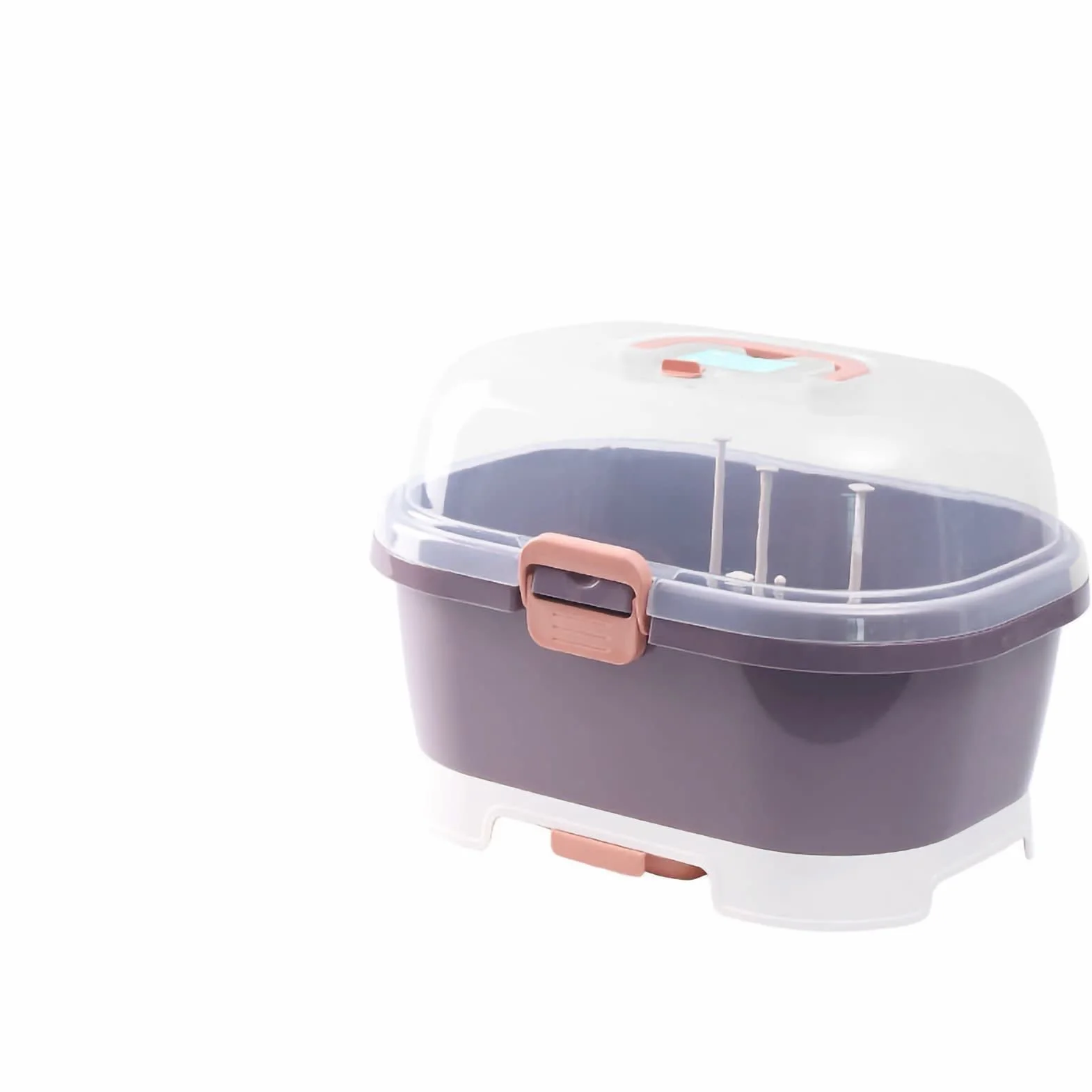Stoccaggio per Biberon per Biberon, Organizer per Biberon Grande con Coperchio, Organizer Portatile per Biberon con Coperchio Antipolvere(Viola)