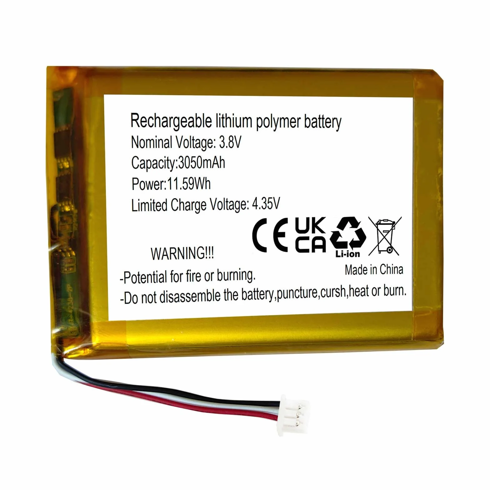 AOLIKES Batteria di ricambio 3,8 V 3050 mAh per BOIFUN BM928 / BM927 / BM925 / VB805 5" schermo video baby monitor