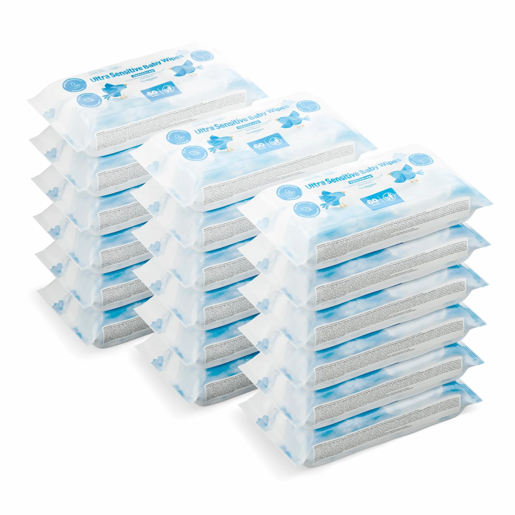 Amazon Salviettine Umidificate Ultra Sensitive Neonati 18x60