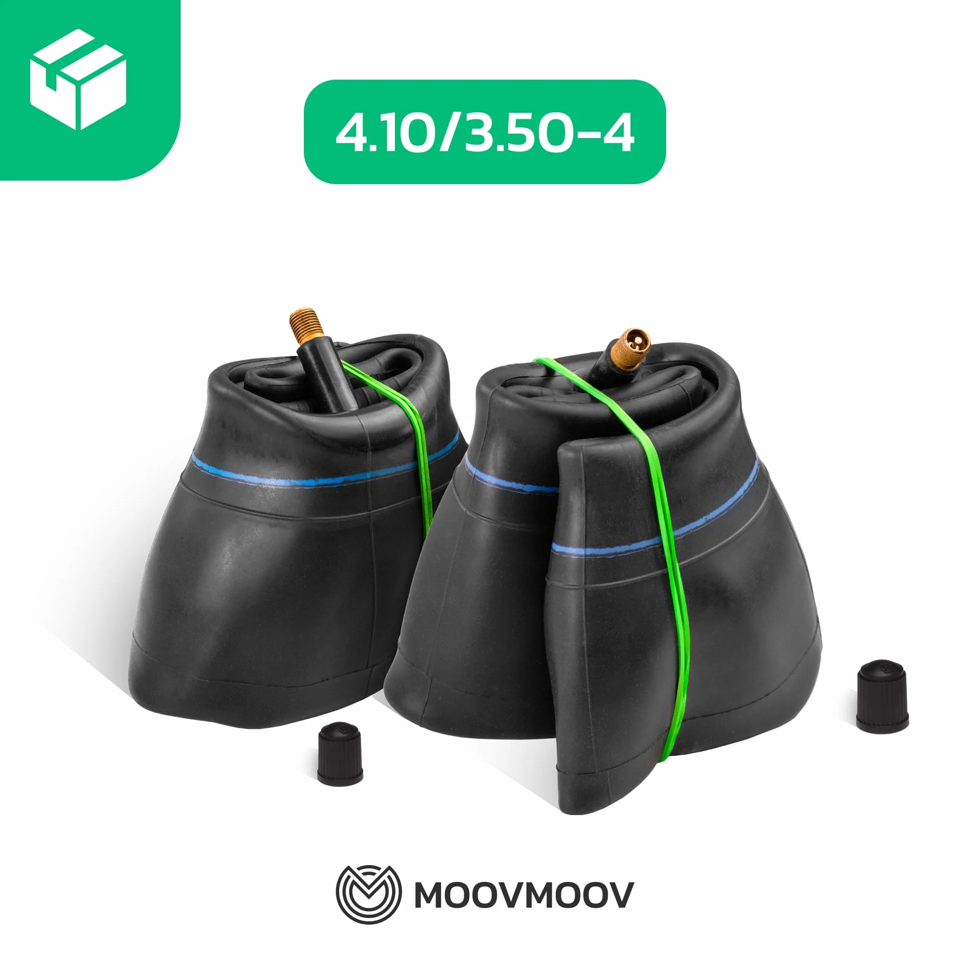 MoovMoov Camera d’Aria 4.10/3.50-4 per Scooter per Disabili, Scooter a Quattro Ruote, Carrello a Mano e Carrello da Giardino - Cerchio 4 Pollici - Set da 2