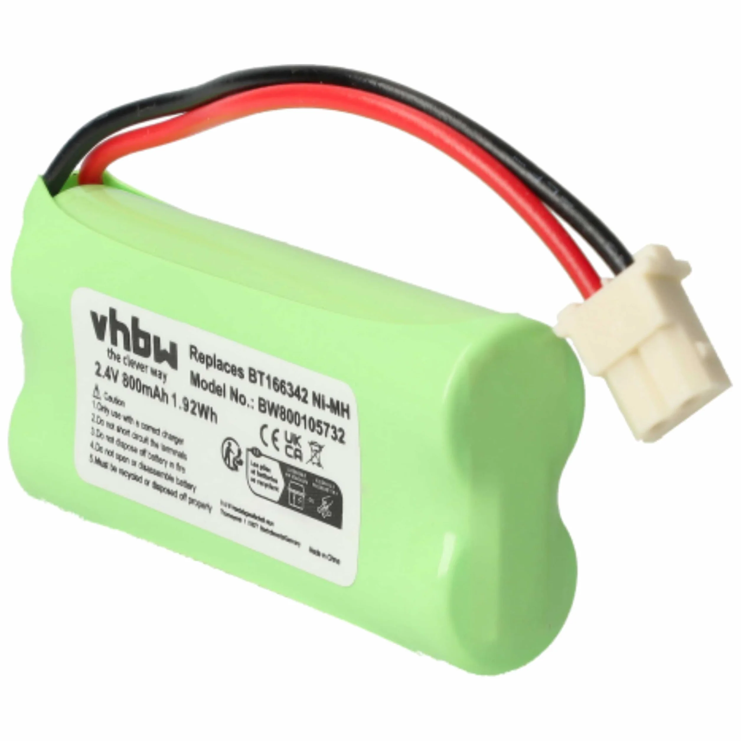 vhbw batteria compatibile con V-Tech DM221-2, DM222, DM221 babyphone (800mAh, 2,4V, NiMH)