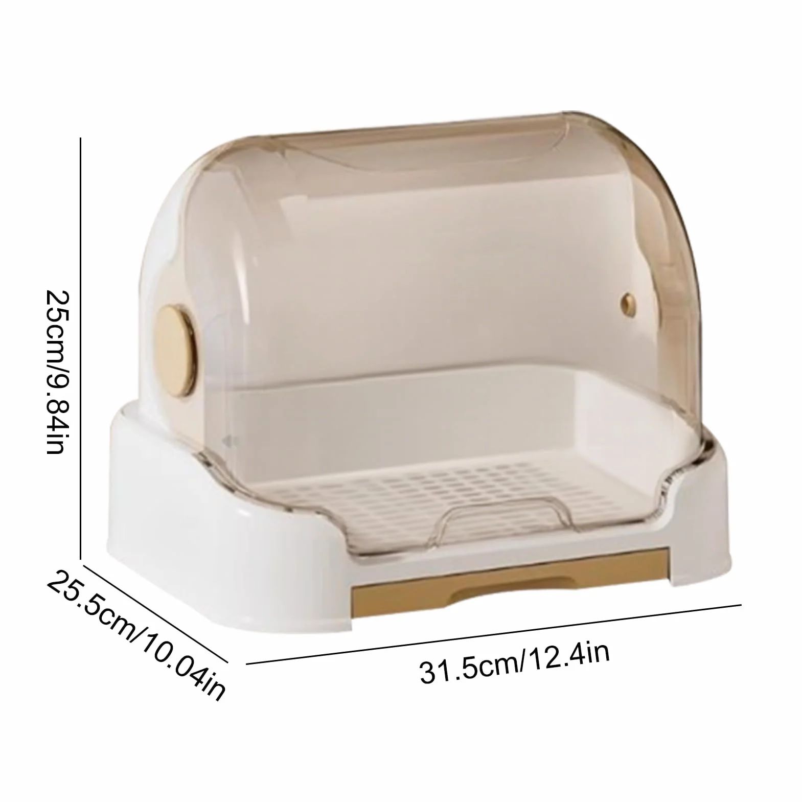 Generico Porta Biberon Con Coperchio - 31,5x25,5x25 CM | Organizzatore Per Biberon Con Vassoio Di Scarico Rimovibile E Stendibiancheria, Scatola Porta Biberons Per Dispensa, Mobiletto Da Appoggio