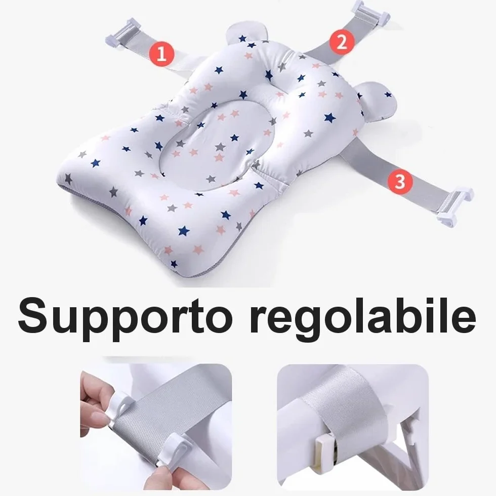 Cuscino Bagnetto Neonato + Tazza da Bagno, Riduttore Vasca da Bagno Neonato, Supporto vaschetta Universale, Materassino Bagnetto Antiscivolo, Confortevole e Morbido