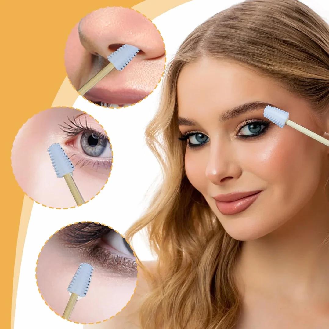 Set di 2 Cotton Fioc Riutilizzabili in Bambù e Silicone con Punta a Spirale per Trucco e Pulizia Orecchie con Custodia Magnetica da Viaggio