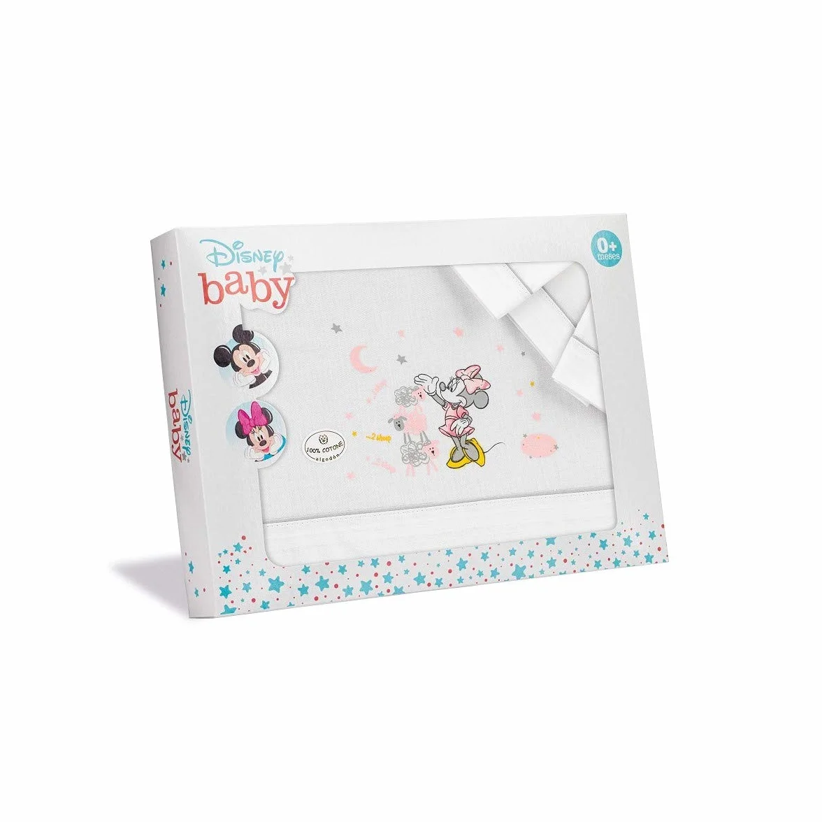Interbaby Set Lenzuola Per Lettino 70X140 Disney Minnie Bianco E Grigio - 340 g