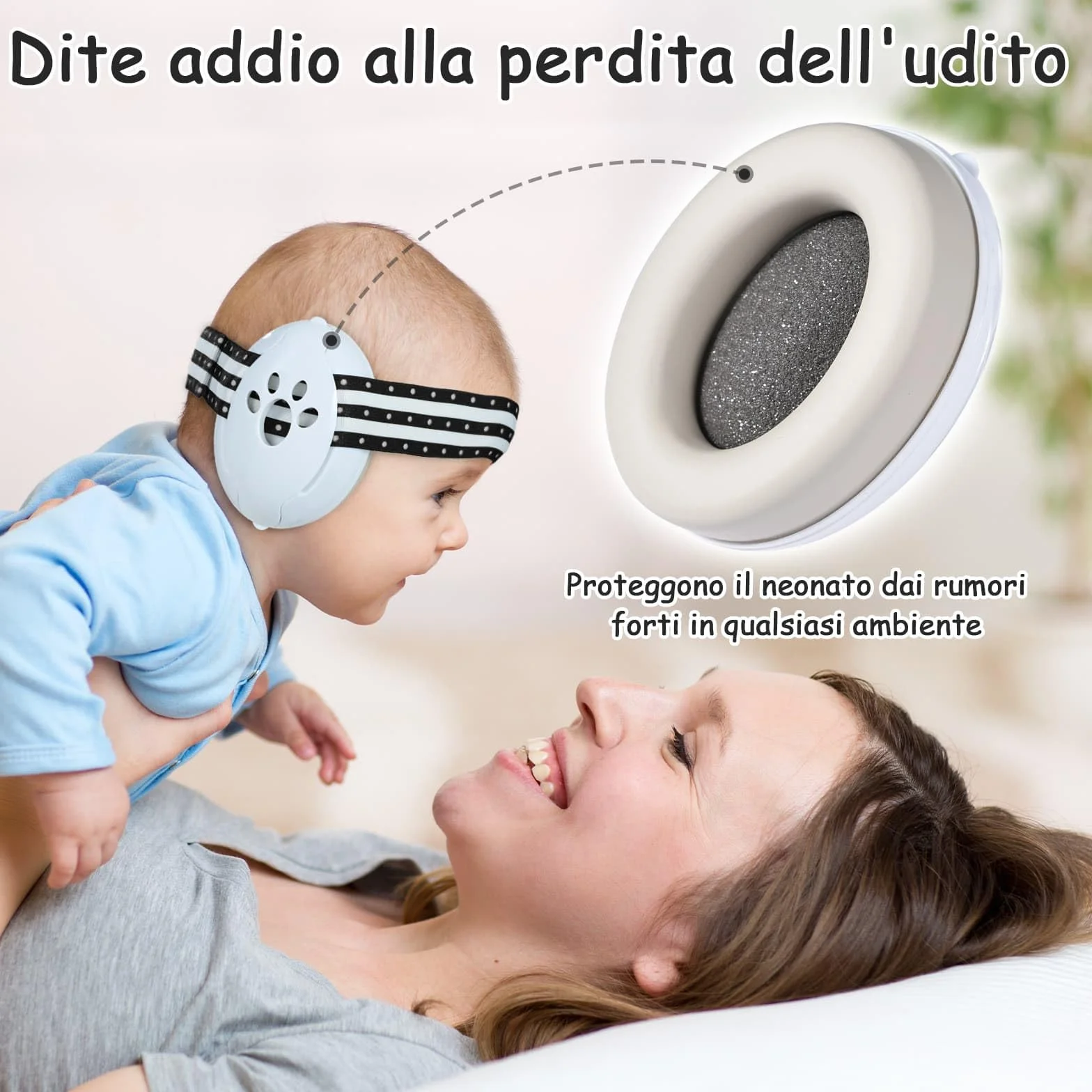 Yoofoss Cuffie Neonato Antirumore - Protezione dell'udito fino 25 dB - Protettori Acustici per Neonati 0-36 Mesi - Ideale per Viaggi in Aereo - CE - Fascia Regolabile, Confortevoli Paraorecchie - Nero