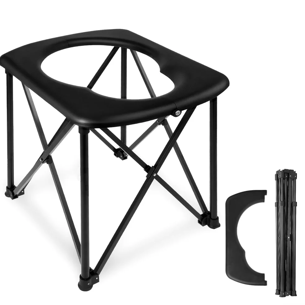 Vasino portatile da campeggio, pieghevole, per campeggio, escursionismo, pesca, camper, viaggi, telaio in lega di alluminio leggero, capacità 158,8 kg,