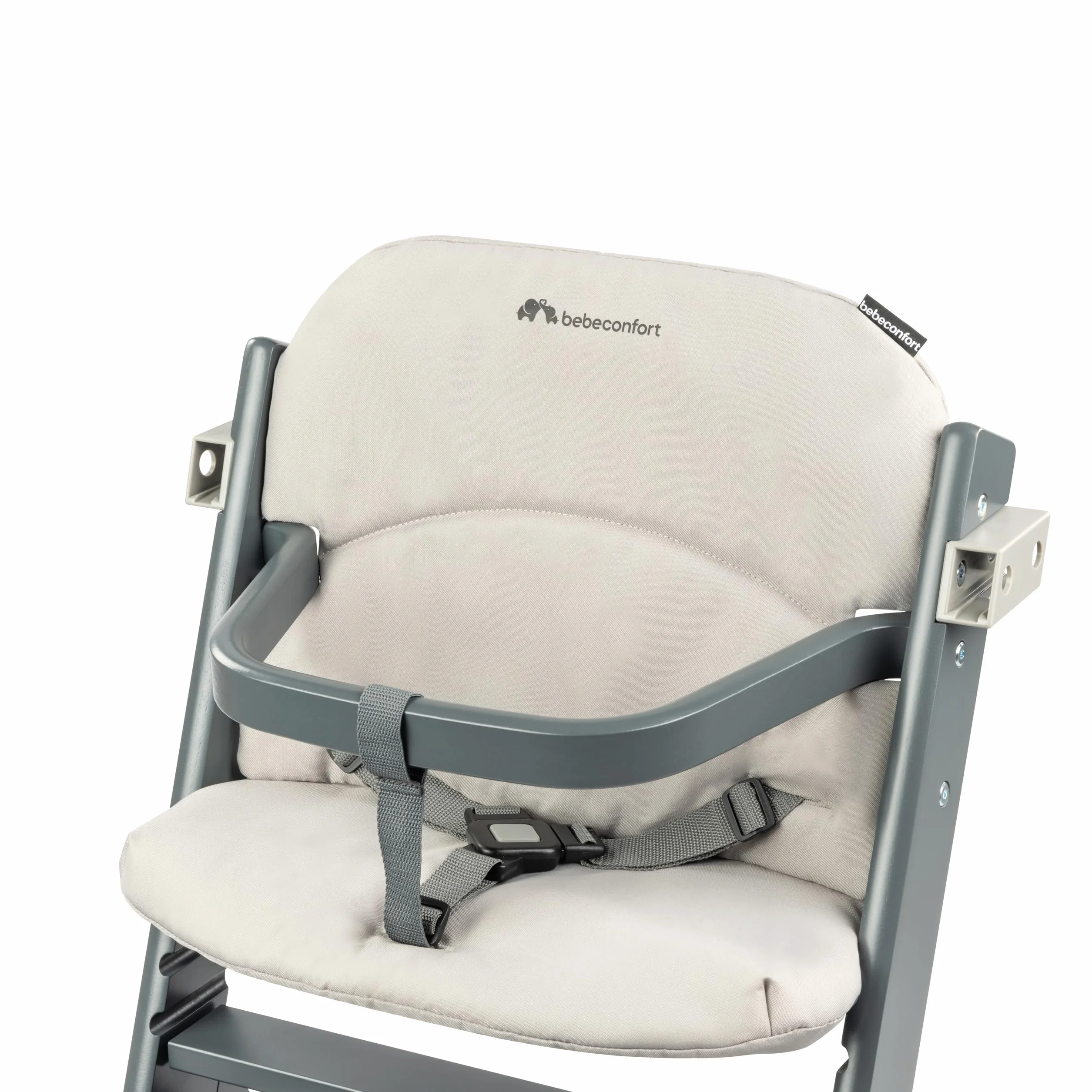 Bebeconfort Cuscino per Seggiolone pappa in legno Timba e Timba Basic, rivestimento impermeabile, colore Grey Mist