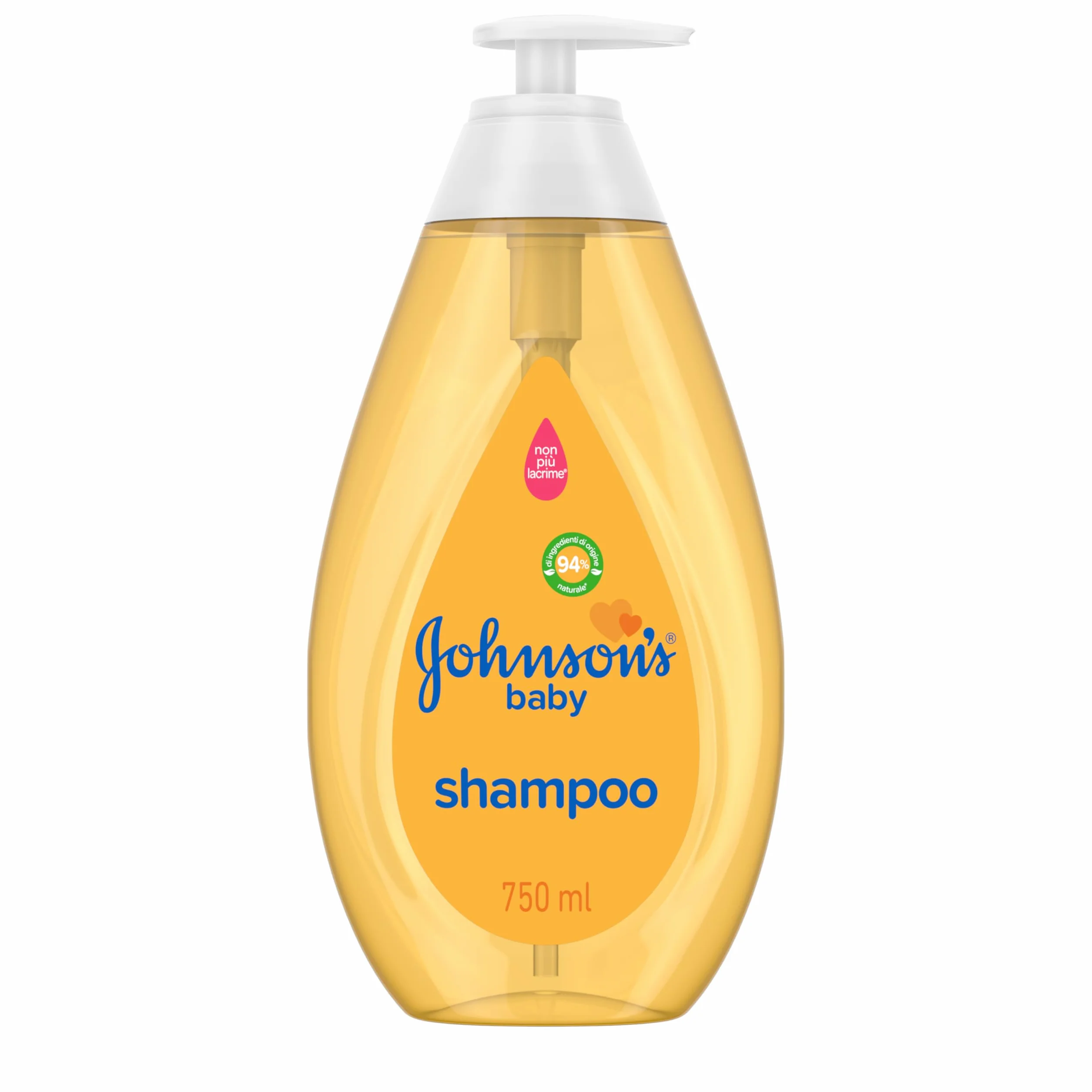 Johnson's Baby Shampoo bambini delicato e ipoallergenico, Shampoo neonati con formula Non Più Lacrime, Adatto per capelli delicati e senza sapone, alcol e coloranti, 750 ml