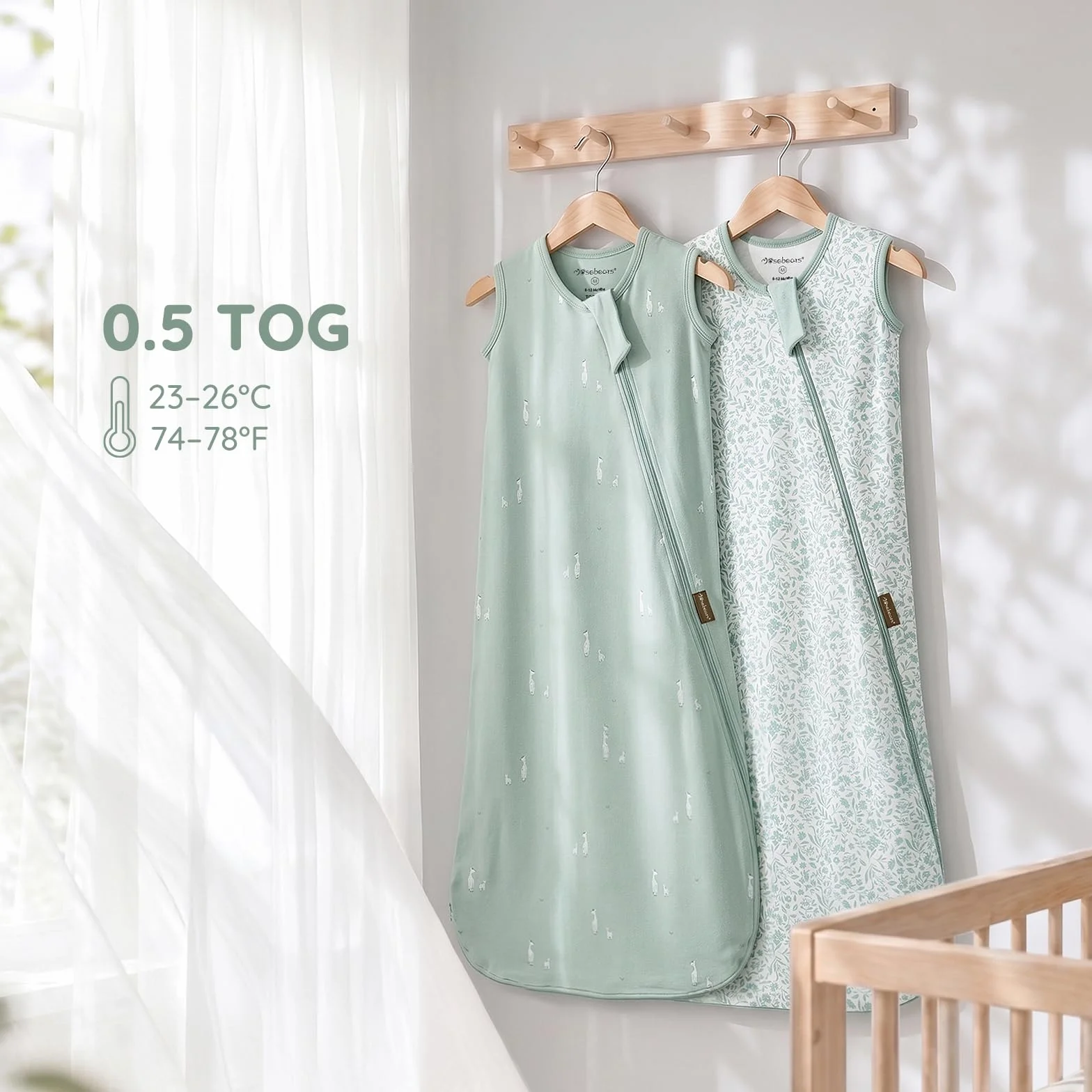 Mosebears 0.5 Tog Sacco Nanna in Cotone per Neonati, Estate - Per Bambini e Bambine