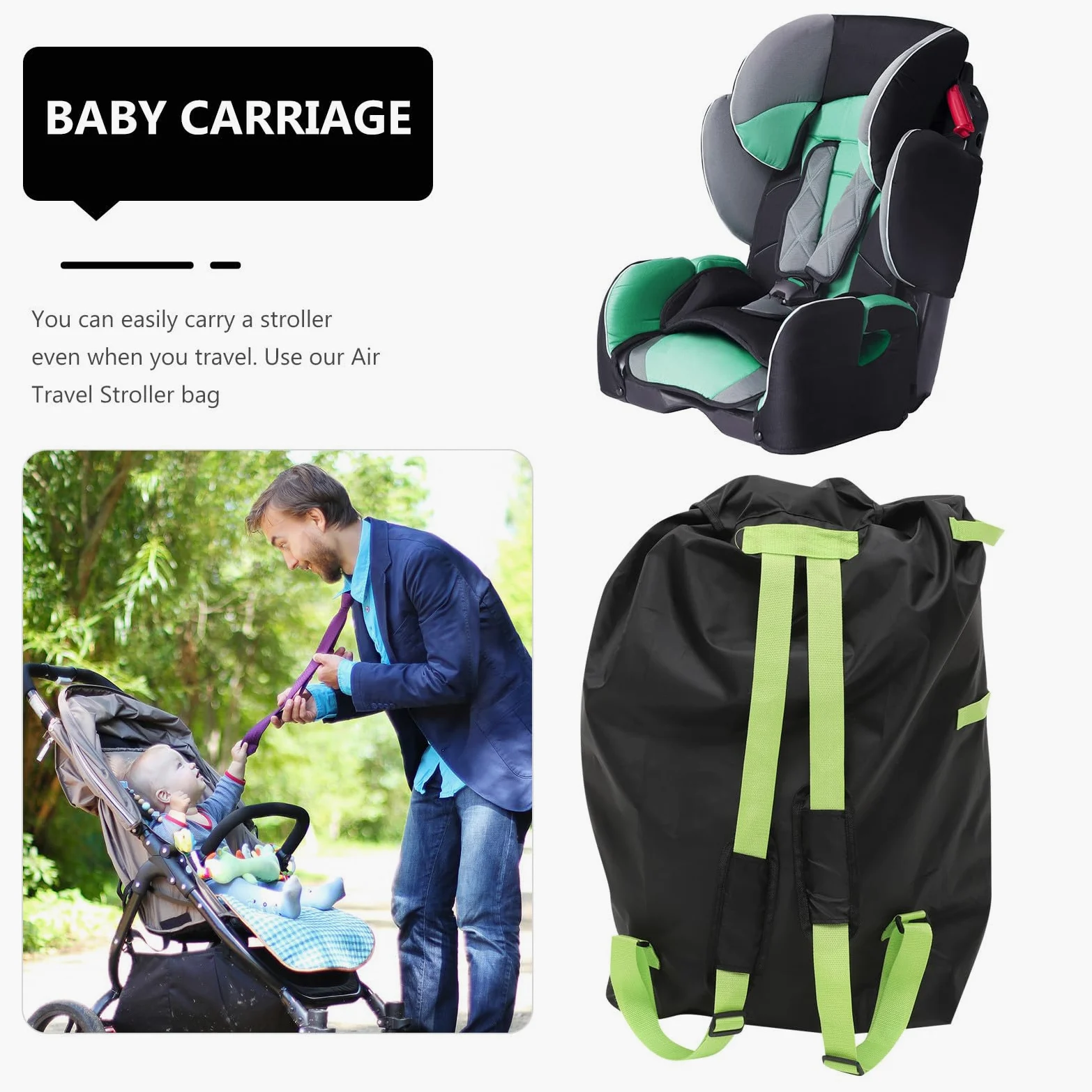 Borsa per Passeggino Extra Large con Tracolla Copertura Protettiva per Viaggi in Aereo Sacco Stroller Compatibile Maggior Parte dei Modelli Facile da Trasportare e Conservare