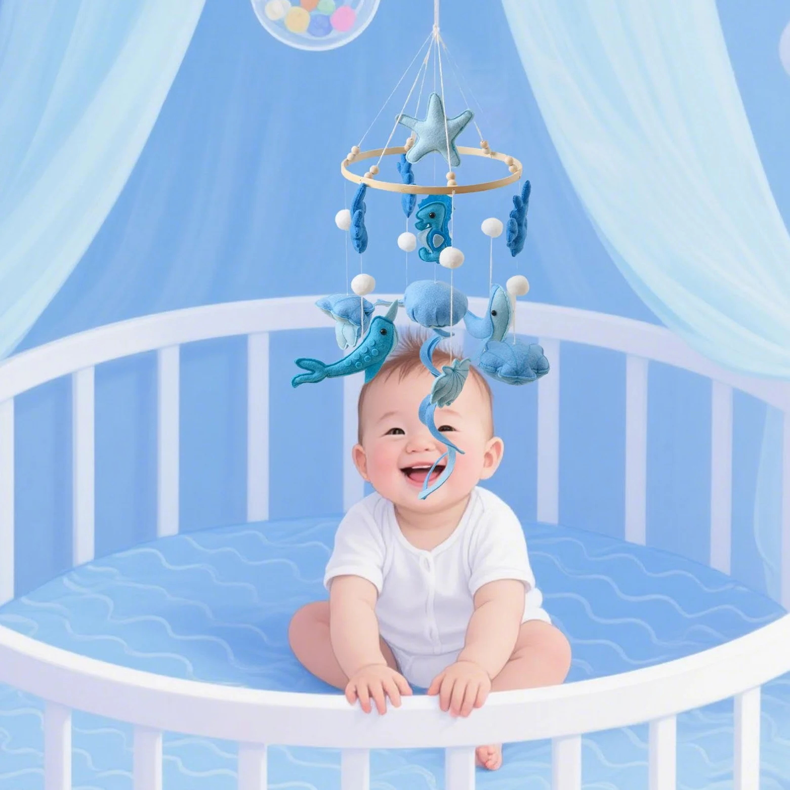 Mobile per lettino, da appendere, ausilio rilassante per addormentarsi con | Mobile a culla fatto a mano per la cameretta dei bambini, genitori appena sfornati, box, passeggino, oggetti di scena