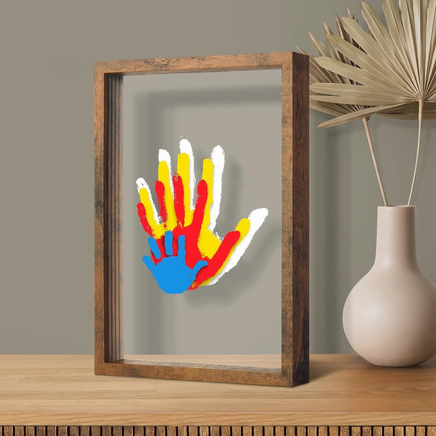 Kit per impronte di mani, cornice per ricordi fai da te, kit di ornamenti per stampe a mano, regali di famiglia per nonni, neogenitori, festa della mamma, festa del papà, compleanno
