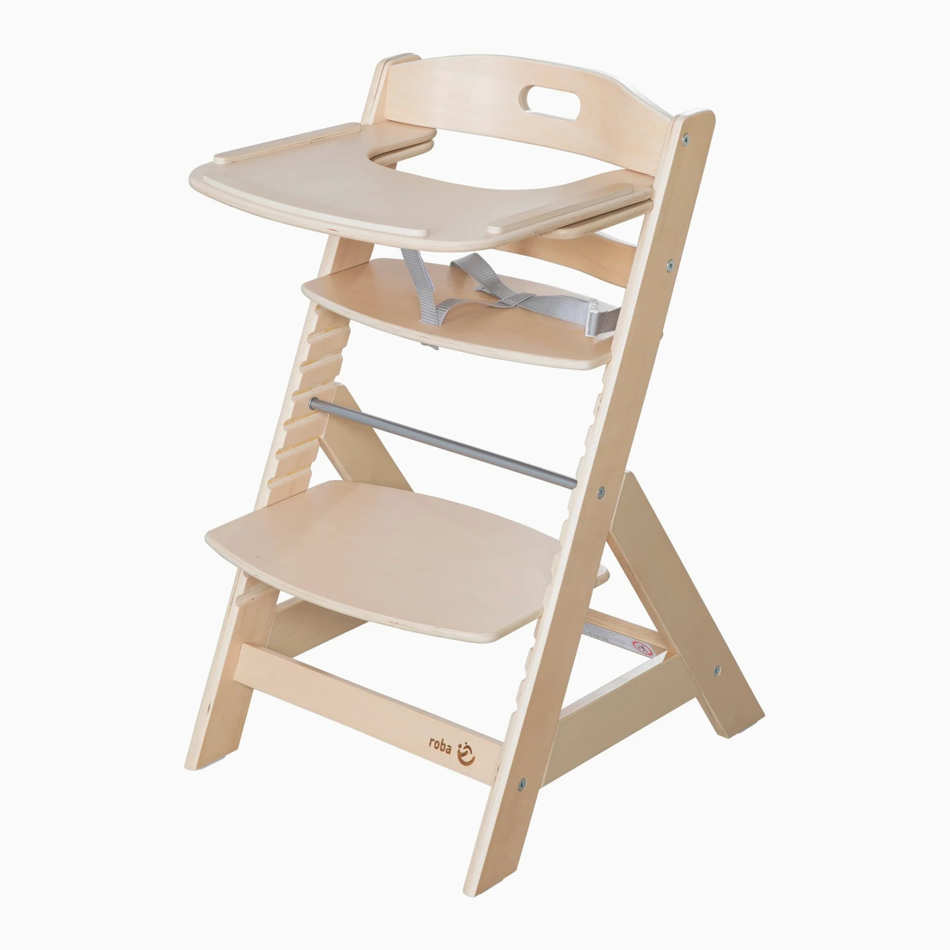 roba seggiolone per bambini Liv Up - Seggiolone in legno che cresce con il bambino - Seggiolone regolabile con cintura di sicurezza - da 6 mesi fino a 70 kg - Naturale-FSC