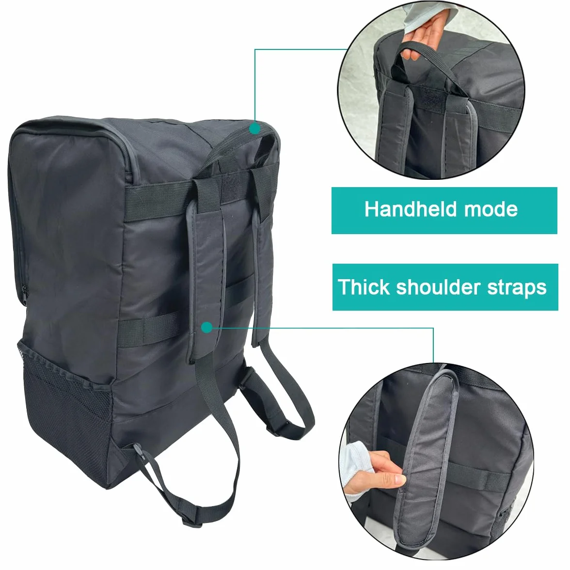 Borsa da viaggio pieghevole per passeggino compatibile con passeggini della serie Cybex (come Libelle, Coya, Beezy) - Dimensioni grandi e piccole - Tessuto resistente, Nero , Small Size (35*20*50CM)
